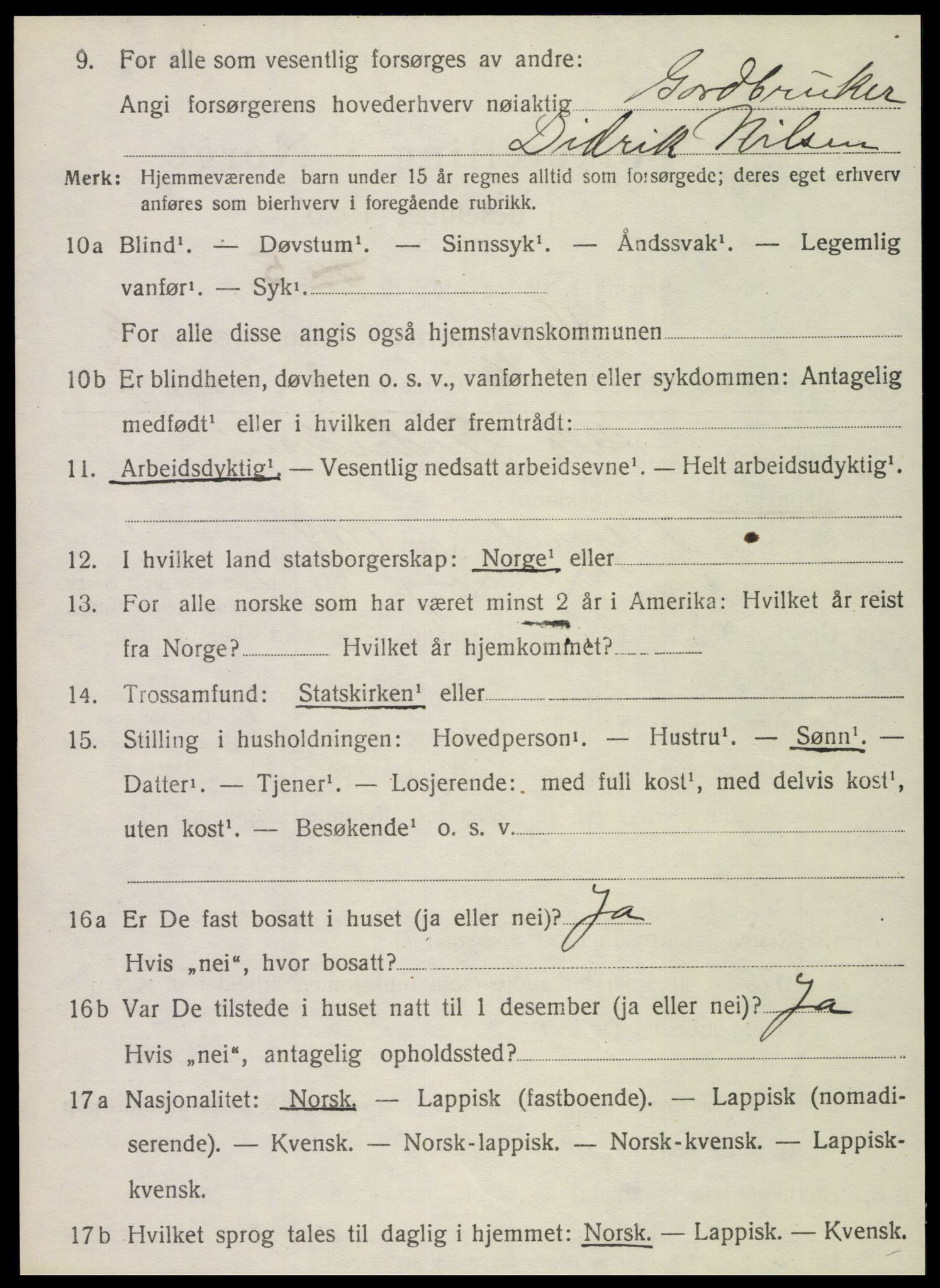 SAT, Folketelling 1920 for 1815 Vega herred, 1920, s. 3146