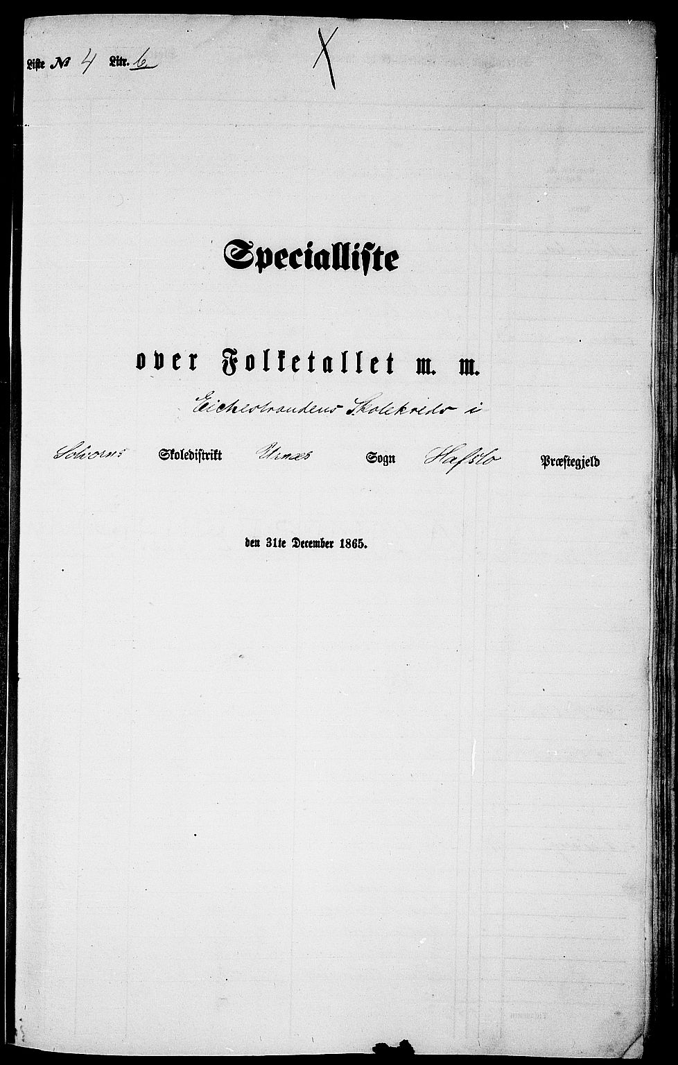 RA, Folketelling 1865 for 1425P Hafslo prestegjeld, 1865, s. 76