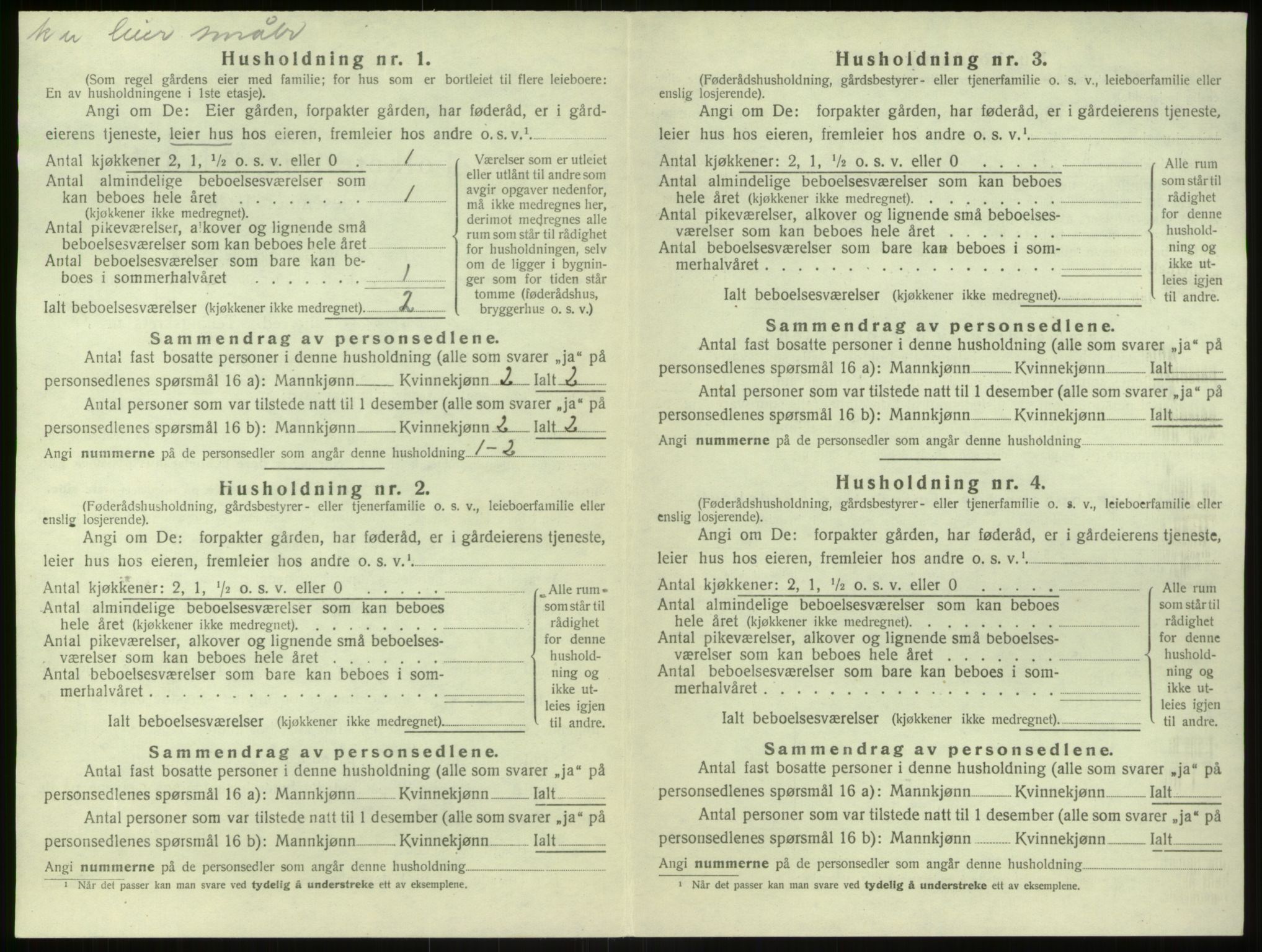 SAB, Folketelling 1920 for 1252 Modalen herred, 1920, s. 199