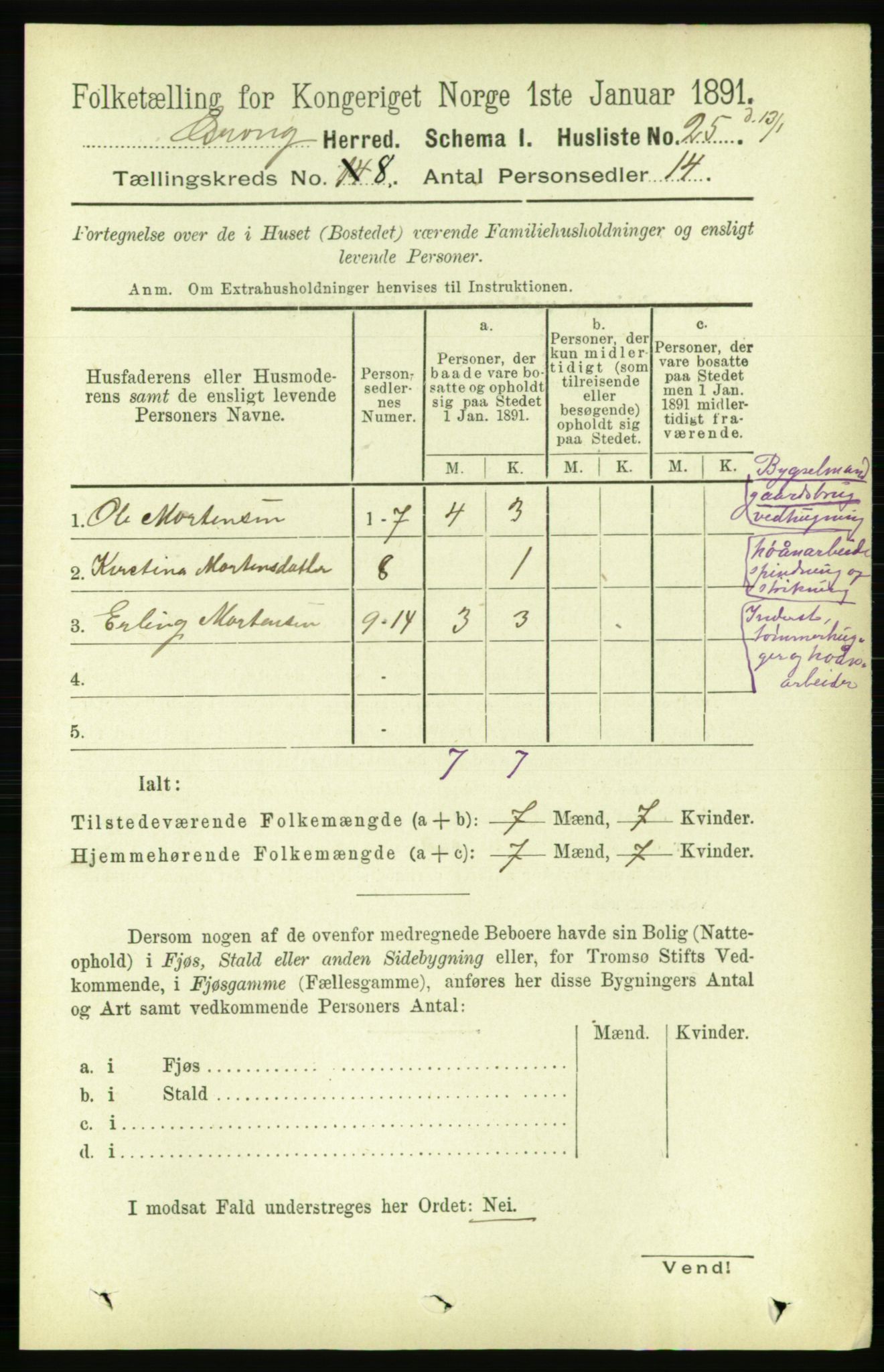 RA, Folketelling 1891 for 1742 Grong herred, 1891, s. 2819