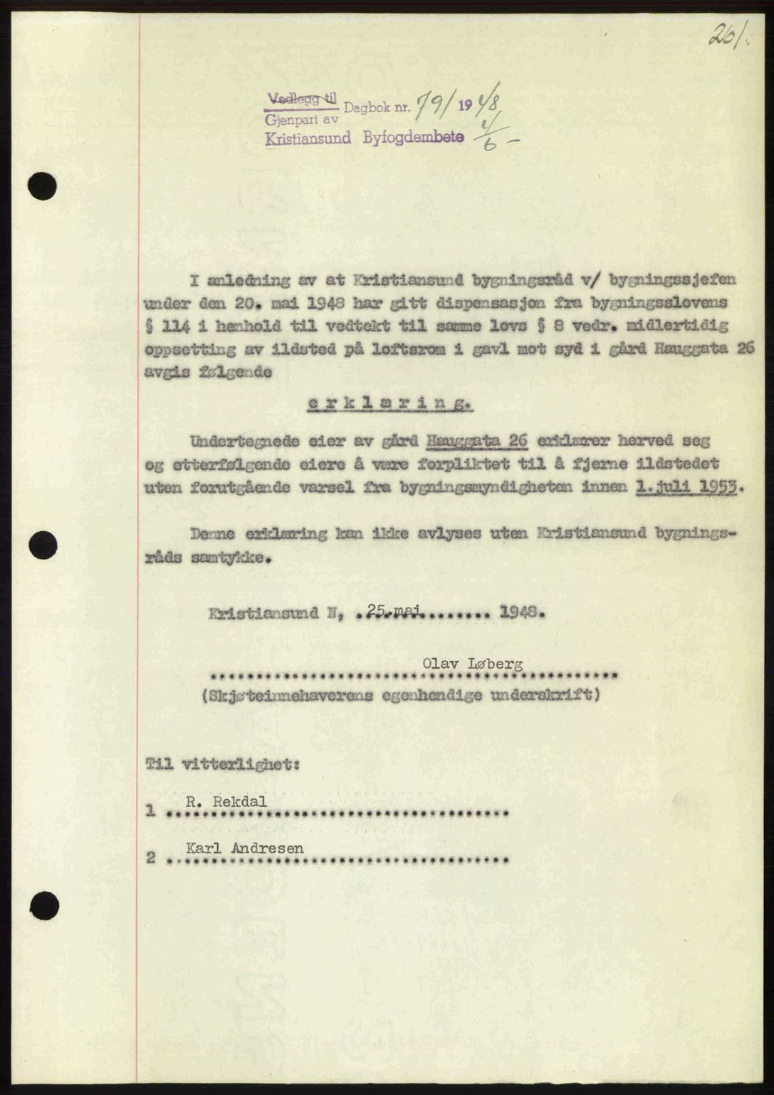 Kristiansund byfogd, AV/SAT-A-4587/A/27: Pantebok nr. 44, 1947-1948, Dagboknr: 791/1948