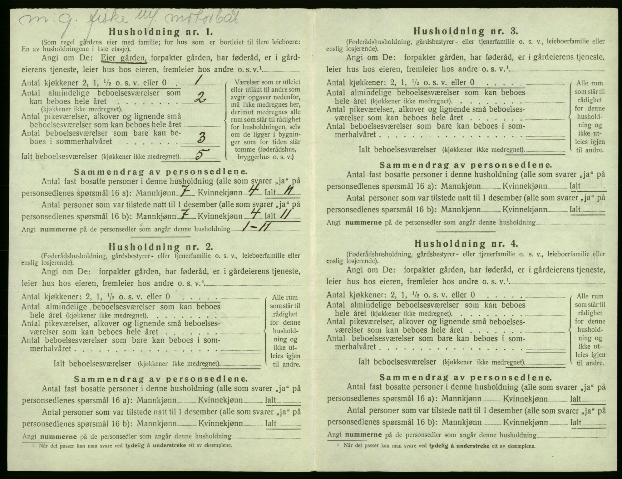 SAB, Folketelling 1920 for 1246 Fjell herred, 1920, s. 399