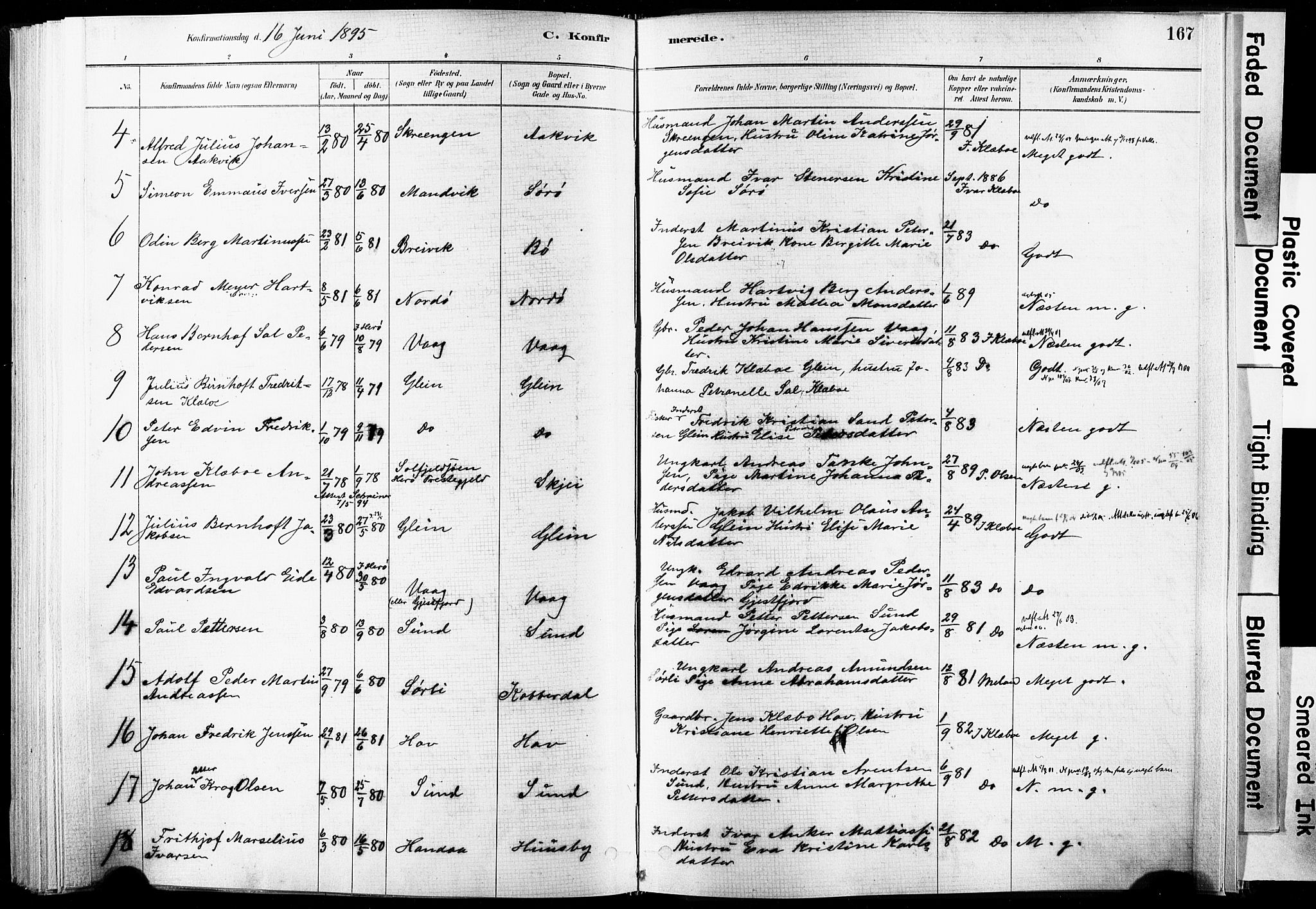 Ministerialprotokoller, klokkerbøker og fødselsregistre - Nordland, SAT/A-1459/835/L0525: Ministerialbok nr. 835A03I, 1881-1910, s. 167