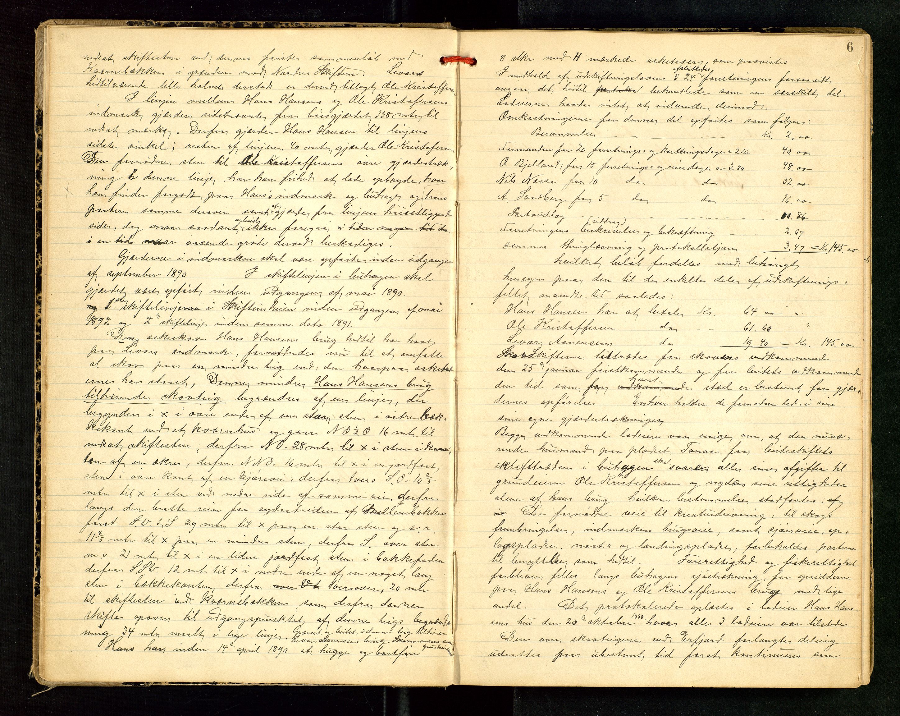Rogaland jordskifterett, AV/SAST-A-102426/Oa/L0018: Forhandlingsprotokoll, 1888-1894, s. 6