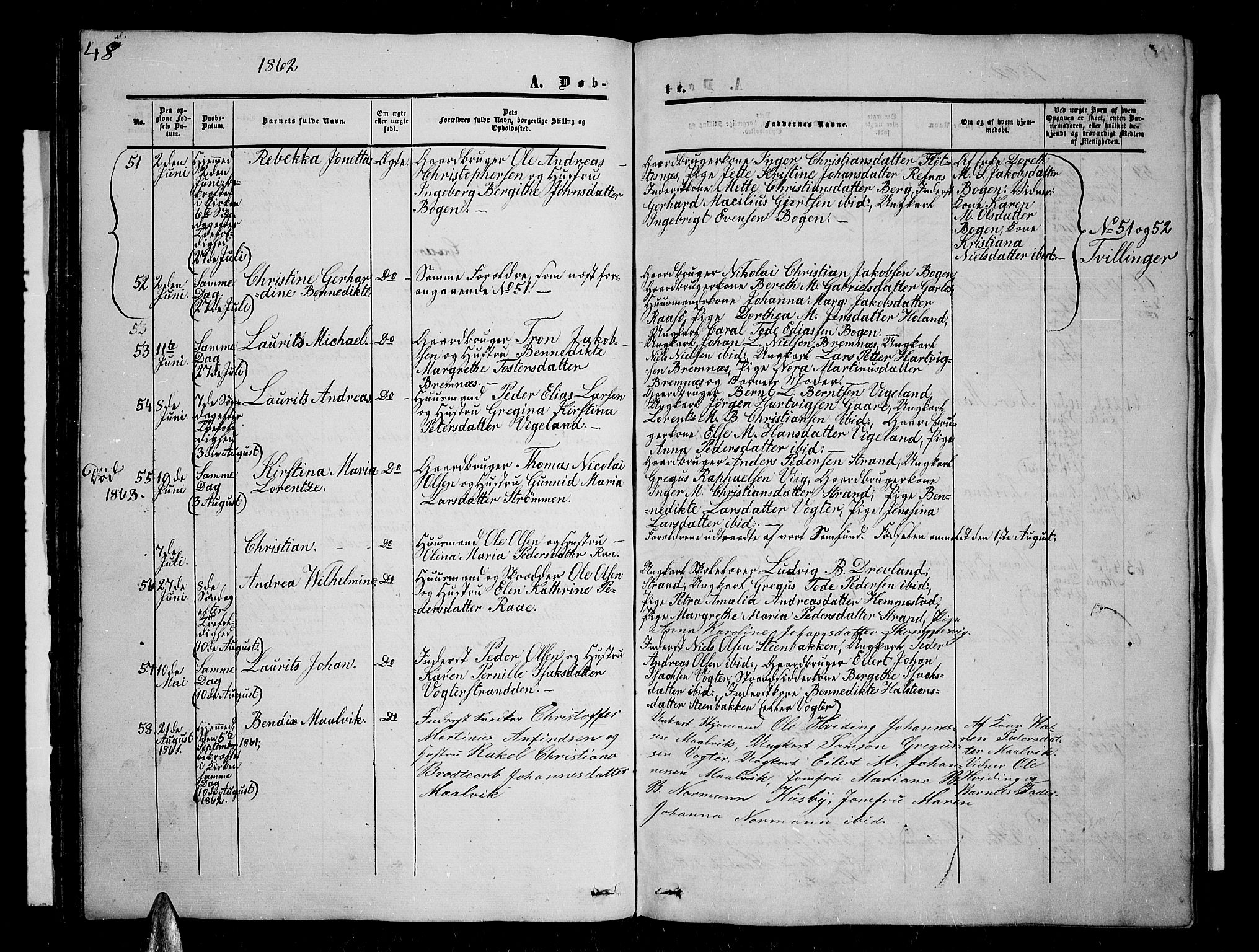 Kvæfjord sokneprestkontor, AV/SATØ-S-1323/G/Ga/Gab/L0003klokker: Klokkerbok nr. 3, 1856-1870, s. 48