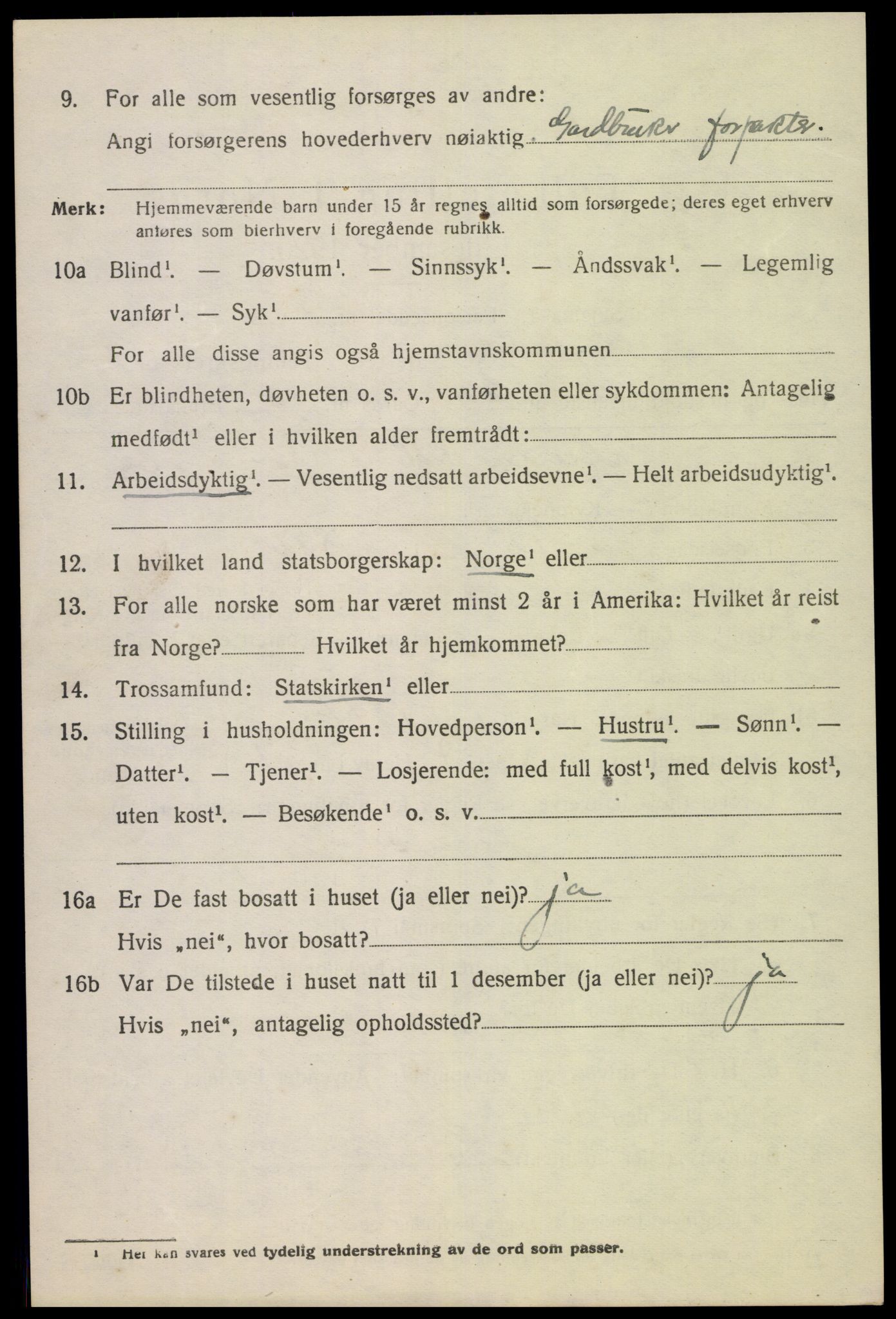 SAK, Folketelling 1920 for 1044 Gyland herred, 1920, s. 1021