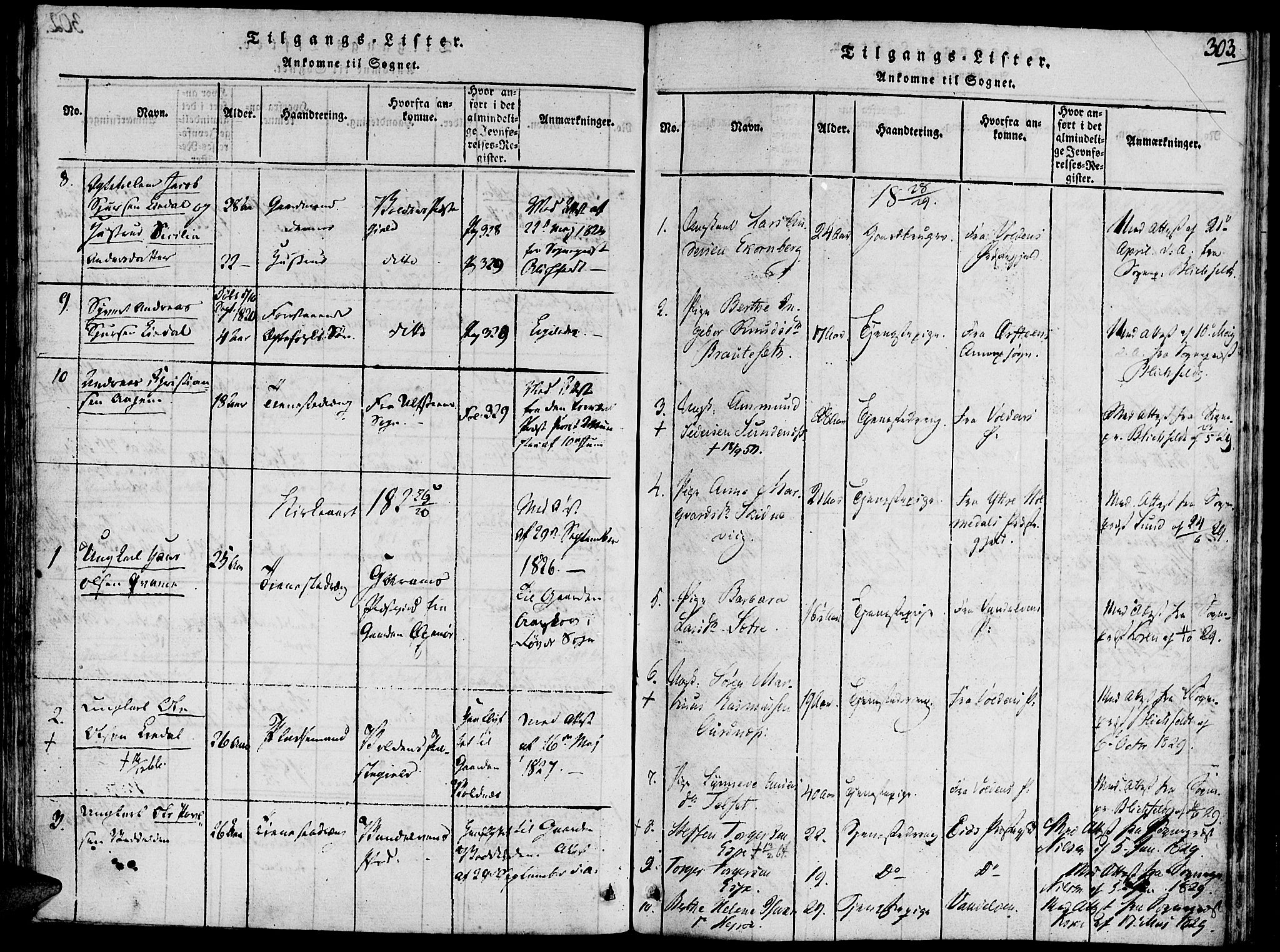 Ministerialprotokoller, klokkerbøker og fødselsregistre - Møre og Romsdal, SAT/A-1454/504/L0054: Ministerialbok nr. 504A01, 1816-1861, s. 303