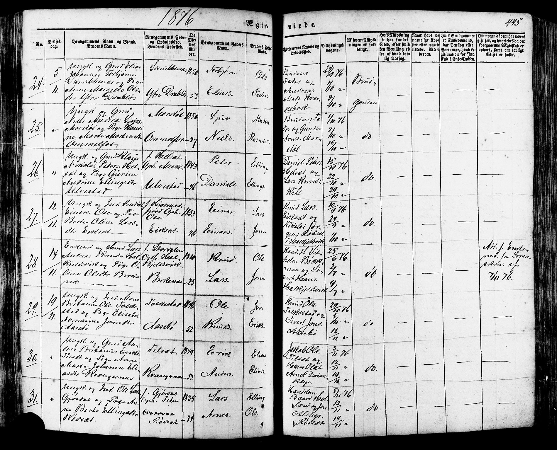 Ministerialprotokoller, klokkerbøker og fødselsregistre - Møre og Romsdal, AV/SAT-A-1454/511/L0140: Ministerialbok nr. 511A07, 1851-1878, s. 445