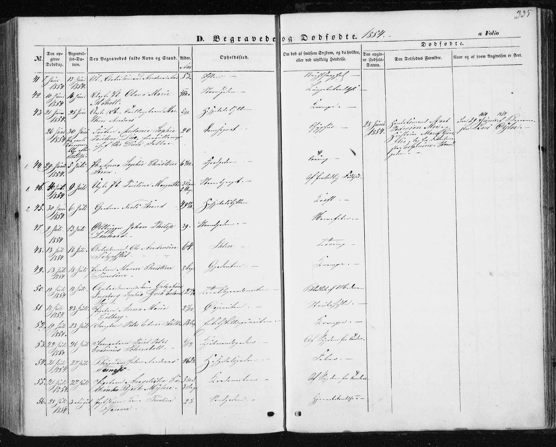 Ministerialprotokoller, klokkerbøker og fødselsregistre - Sør-Trøndelag, AV/SAT-A-1456/602/L0112: Ministerialbok nr. 602A10, 1848-1859, s. 335