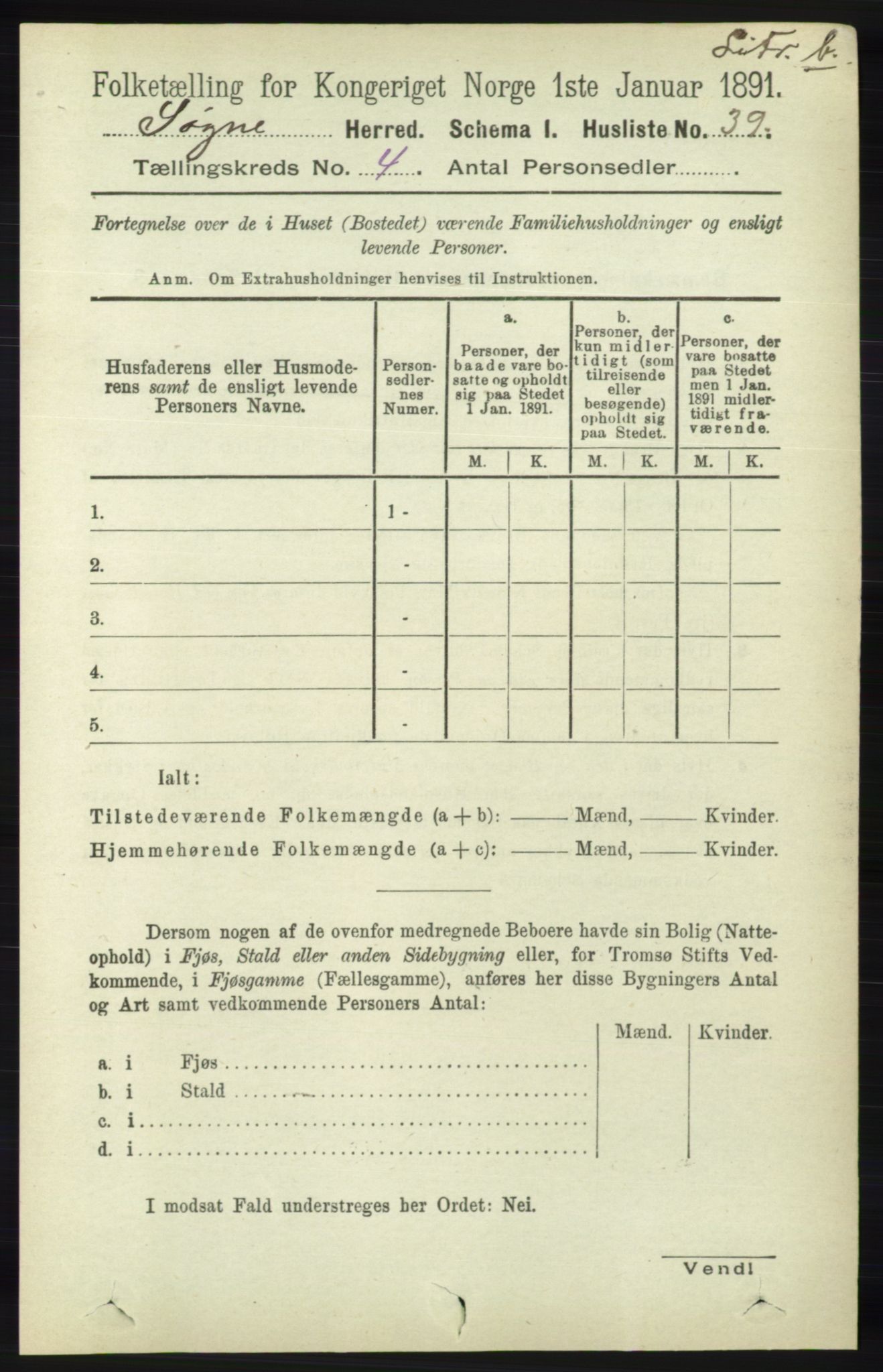 RA, Folketelling 1891 for 1018 Søgne herred, 1891, s. 622