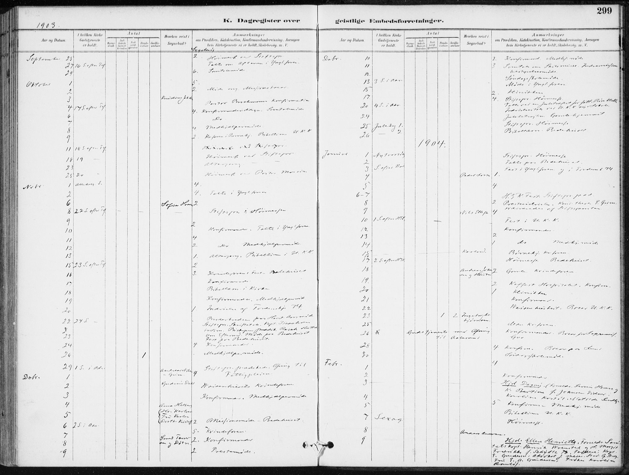 Kristiansand domprosti, SAK/1112-0006/F/Fa/L0020: Ministerialbok nr. A 19, 1893-1904, s. 299