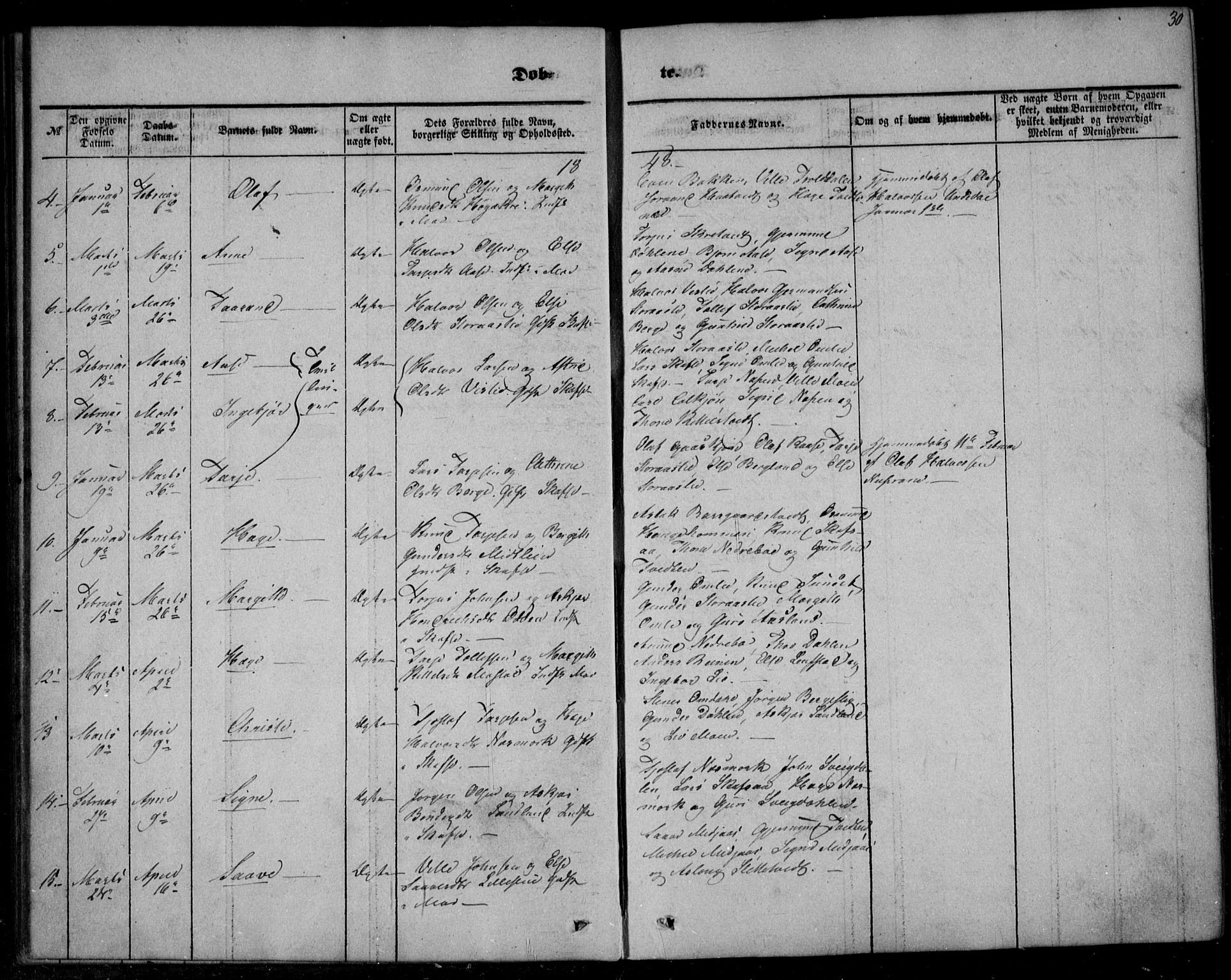 Mo kirkebøker, AV/SAKO-A-286/F/Fa/L0005: Ministerialbok nr. I 5, 1844-1864, s. 30