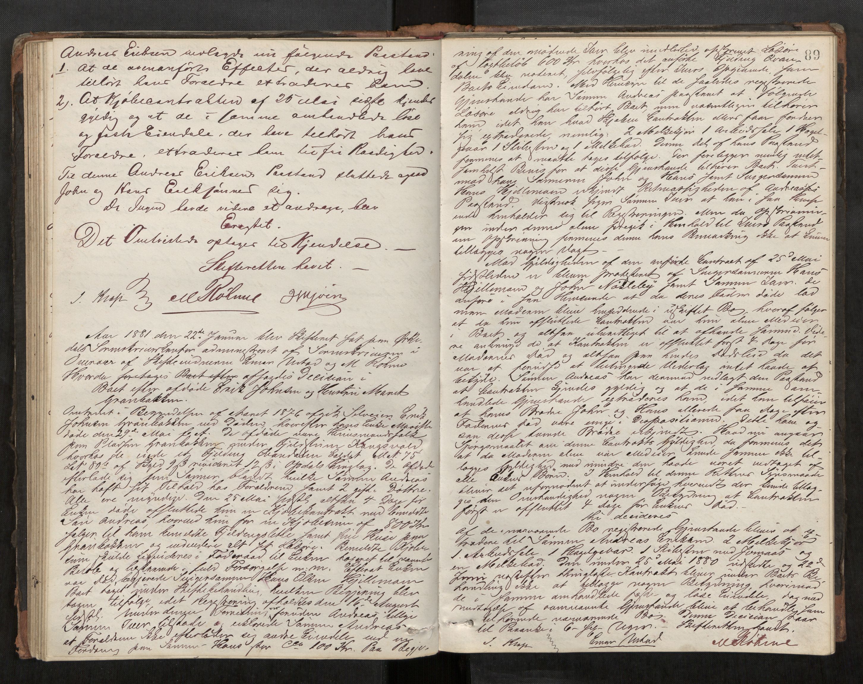 Orkdal sorenskriveri, AV/SAT-A-4169/1/3/3B/L0007: Skiftebehandlingsprotokoll, 1876-1888, s. 89