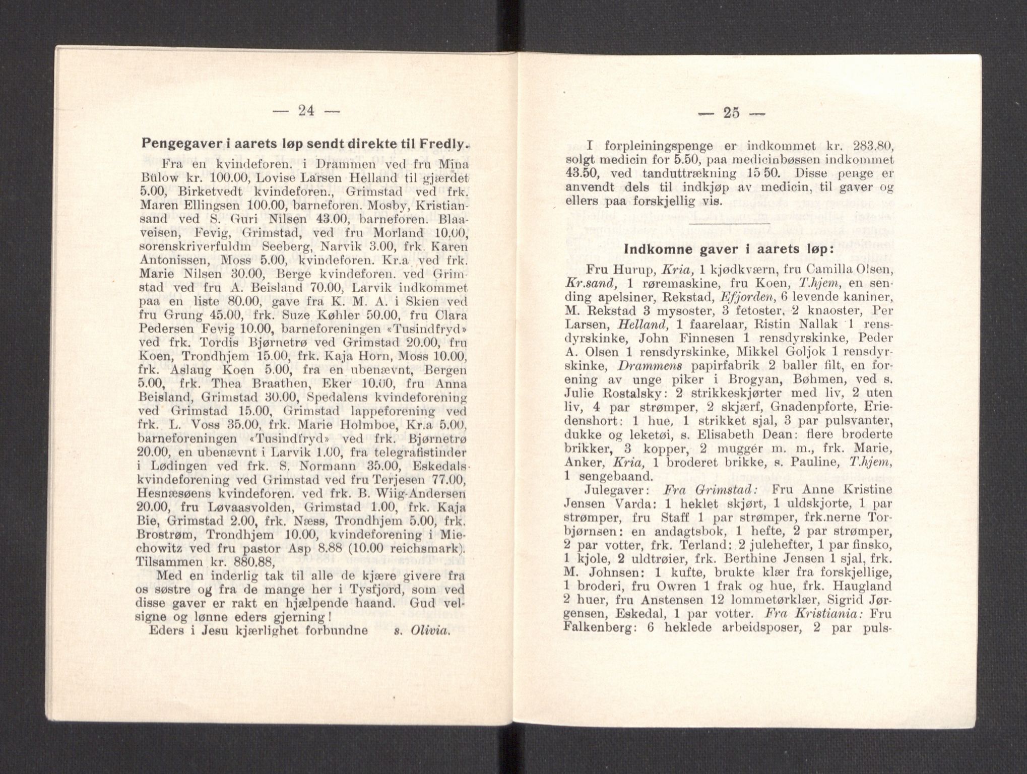 Kvinnelige Misjonsarbeidere, AV/RA-PA-0699/F/Fa/L0001/0007: -- / Årsmeldinger, trykte, 1906-1915