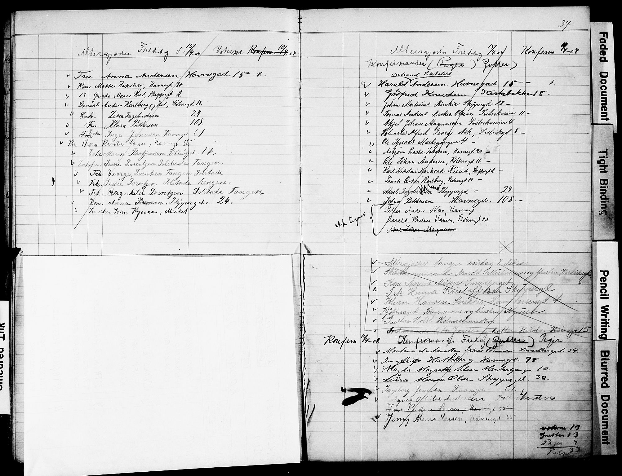 Strømsø kirkebøker, AV/SAKO-A-246/Y/Yb/L0001: Kladd til kirkebok nr. II 1, 1896-1904, s. 37