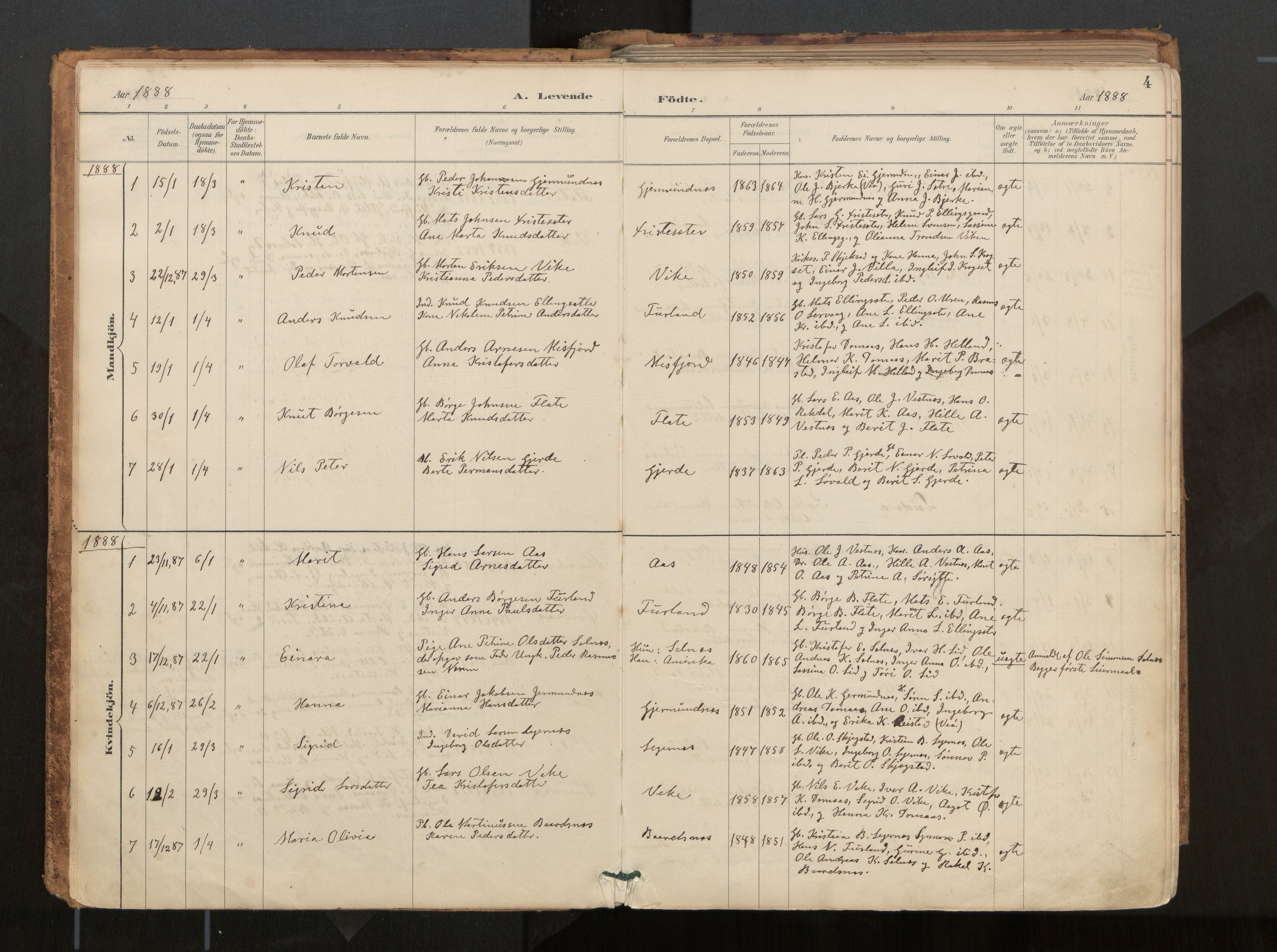 Ministerialprotokoller, klokkerbøker og fødselsregistre - Møre og Romsdal, AV/SAT-A-1454/539/L0531: Ministerialbok nr. 539A04, 1887-1913, s. 4