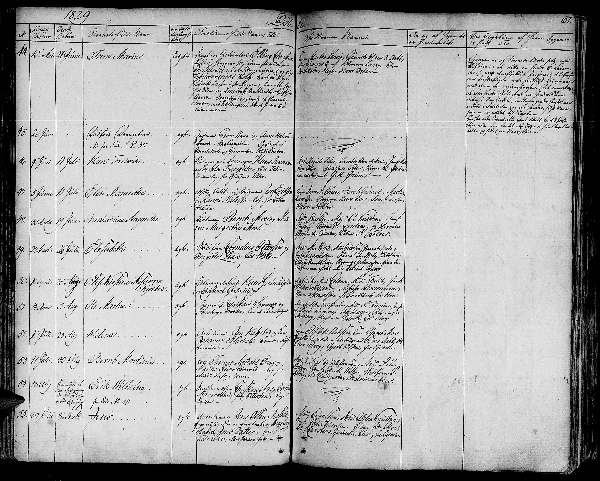 Ministerialprotokoller, klokkerbøker og fødselsregistre - Sør-Trøndelag, SAT/A-1456/602/L0108: Ministerialbok nr. 602A06, 1821-1839, s. 67