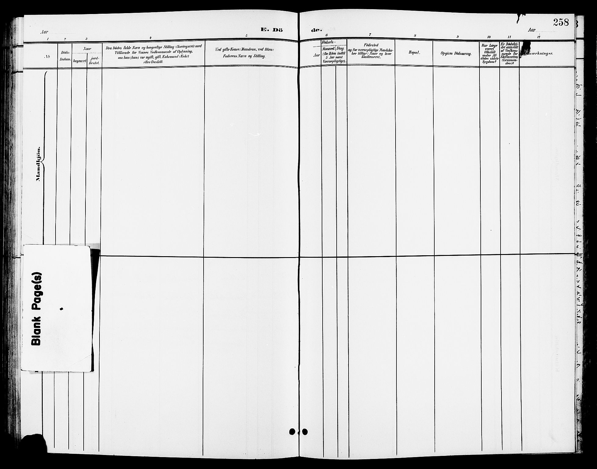 Tynset prestekontor, AV/SAH-PREST-058/H/Ha/Hab/L0009: Klokkerbok nr. 9, 1900-1914, s. 258