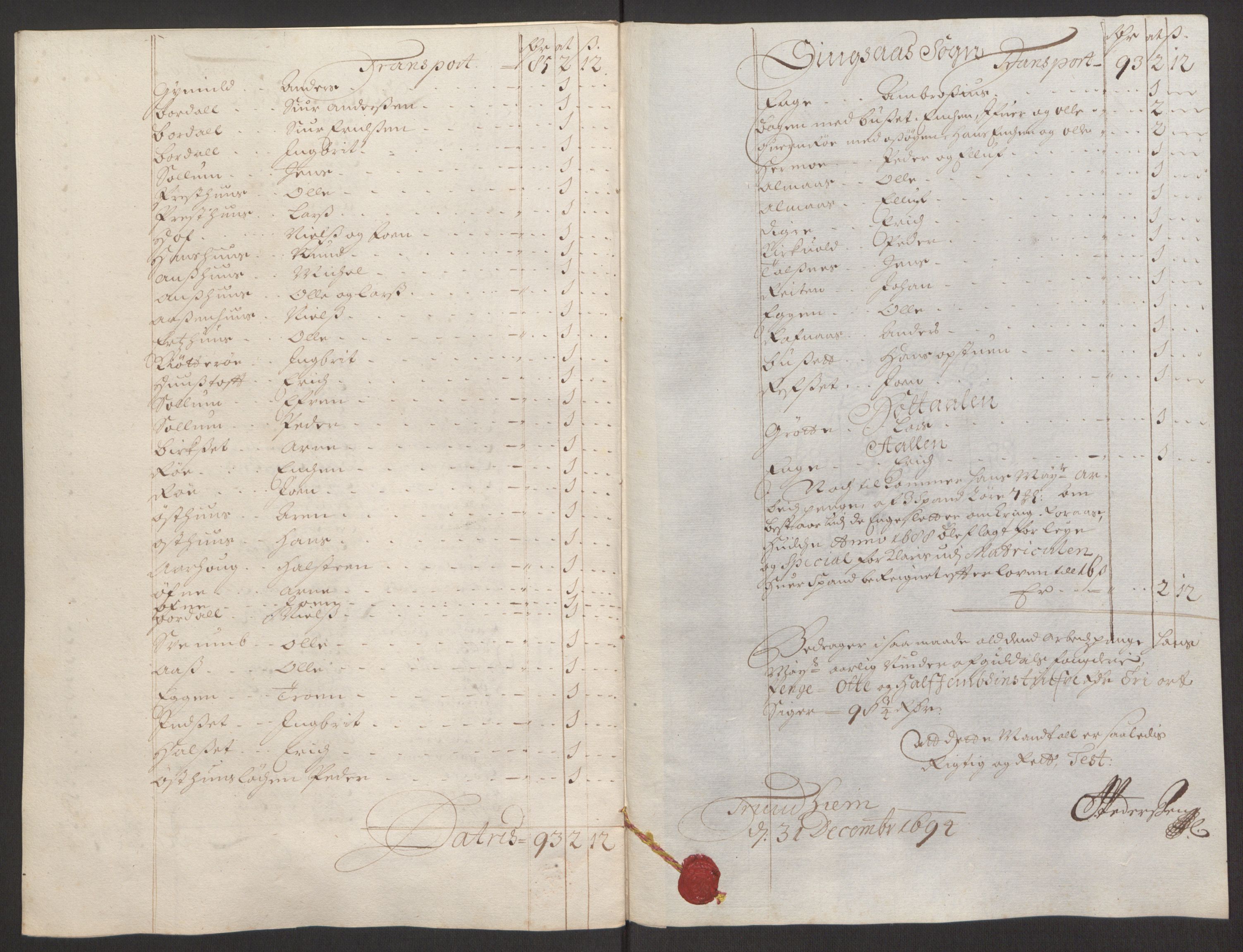 Rentekammeret inntil 1814, Reviderte regnskaper, Fogderegnskap, RA/EA-4092/R60/L3944: Fogderegnskap Orkdal og Gauldal, 1694, s. 394