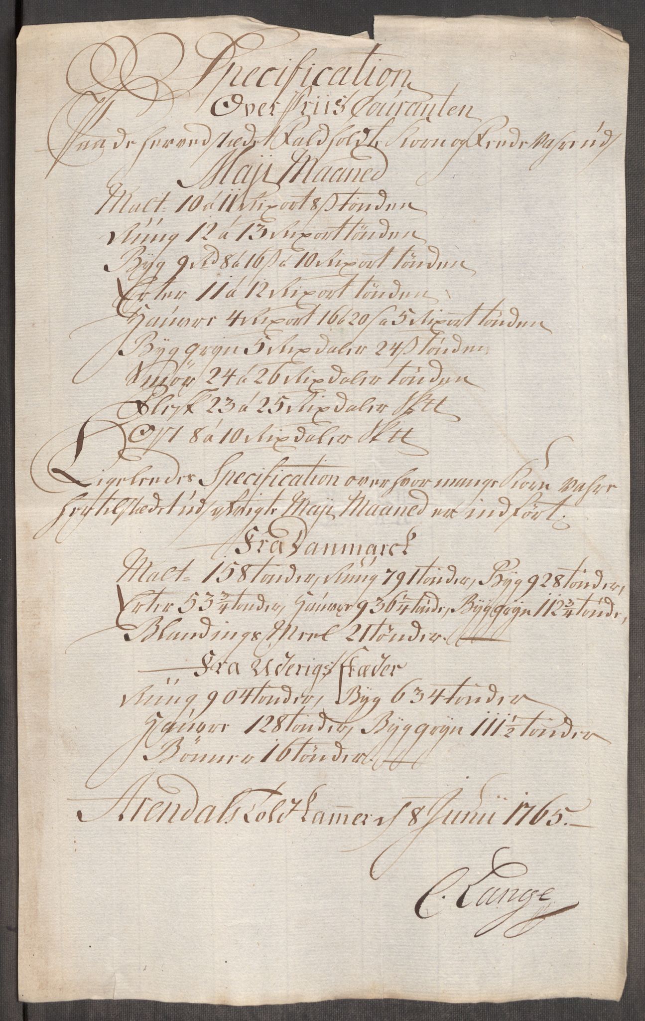 Rentekammeret inntil 1814, Realistisk ordnet avdeling, RA/EA-4070/Oe/L0008: [Ø1]: Priskuranter, 1764-1768, s. 439