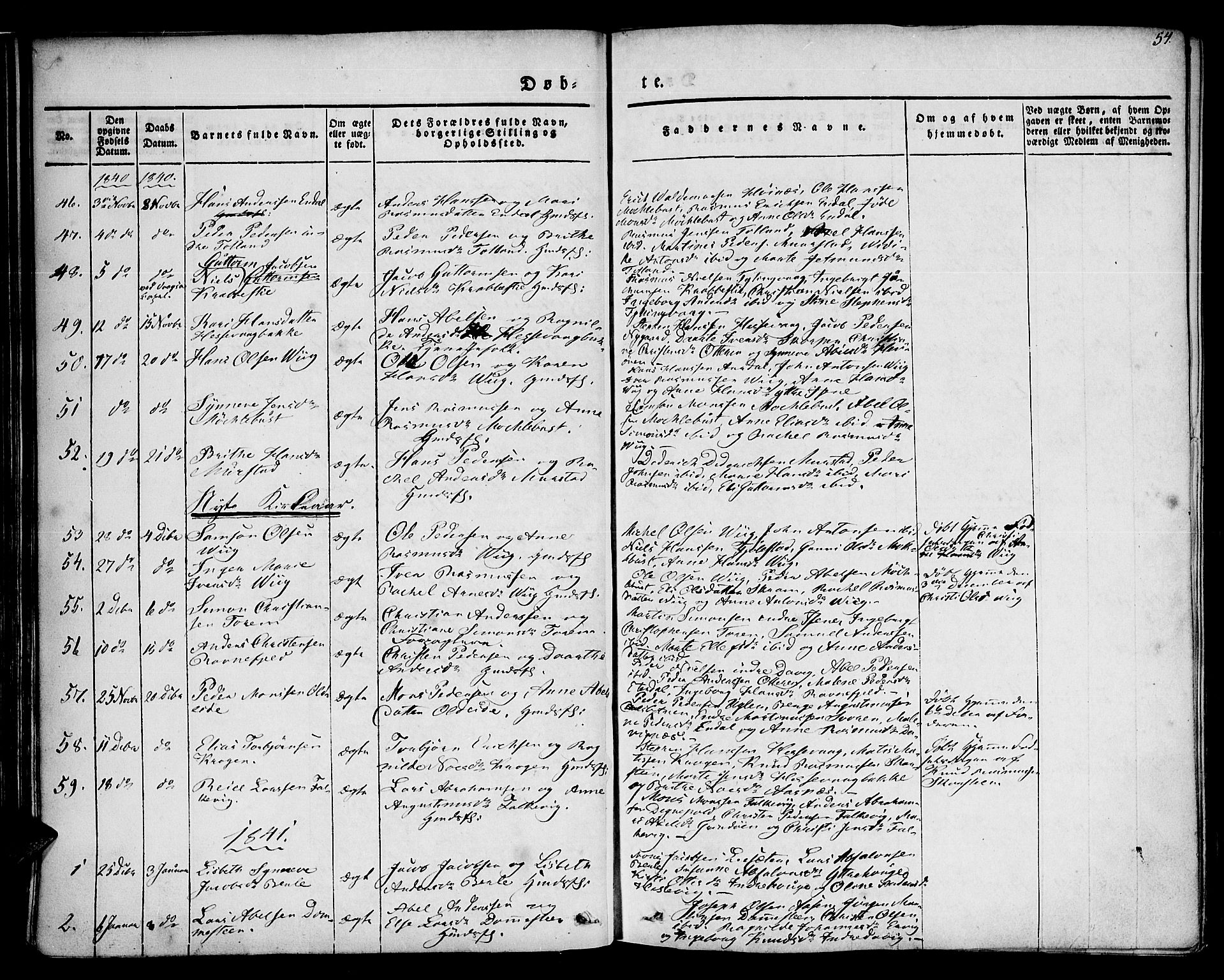 Davik sokneprestembete, AV/SAB-A-79701/H/Haa/Haaa/L0004: Ministerialbok nr. A 4, 1830-1849, s. 54