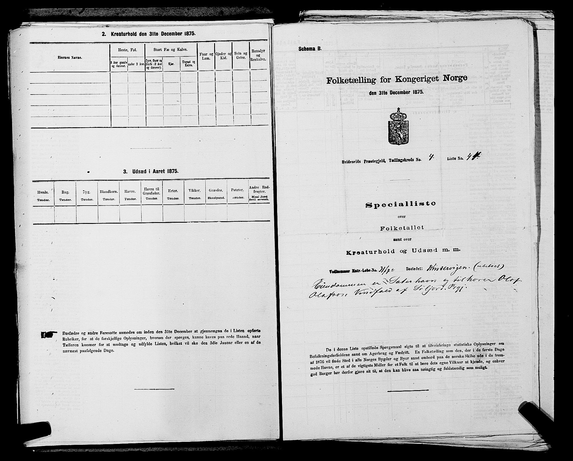 SAKO, Folketelling 1875 for 0829P Kviteseid prestegjeld, 1875, s. 471