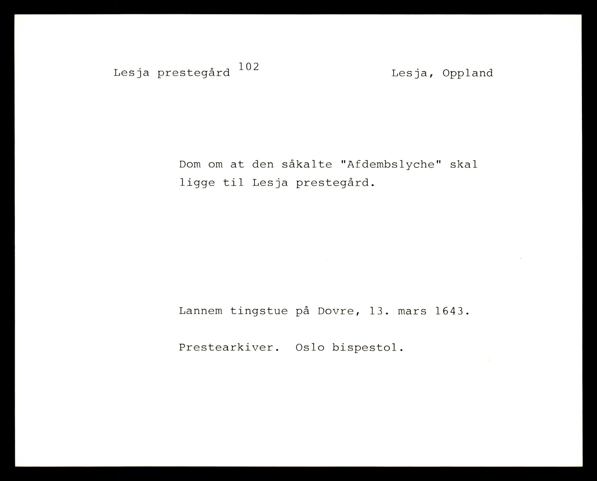 Riksarkivets diplomsamling, AV/RA-EA-5965/F35/F35e/L0009: Registreringssedler Oppland 1, 1400-1700, s. 79