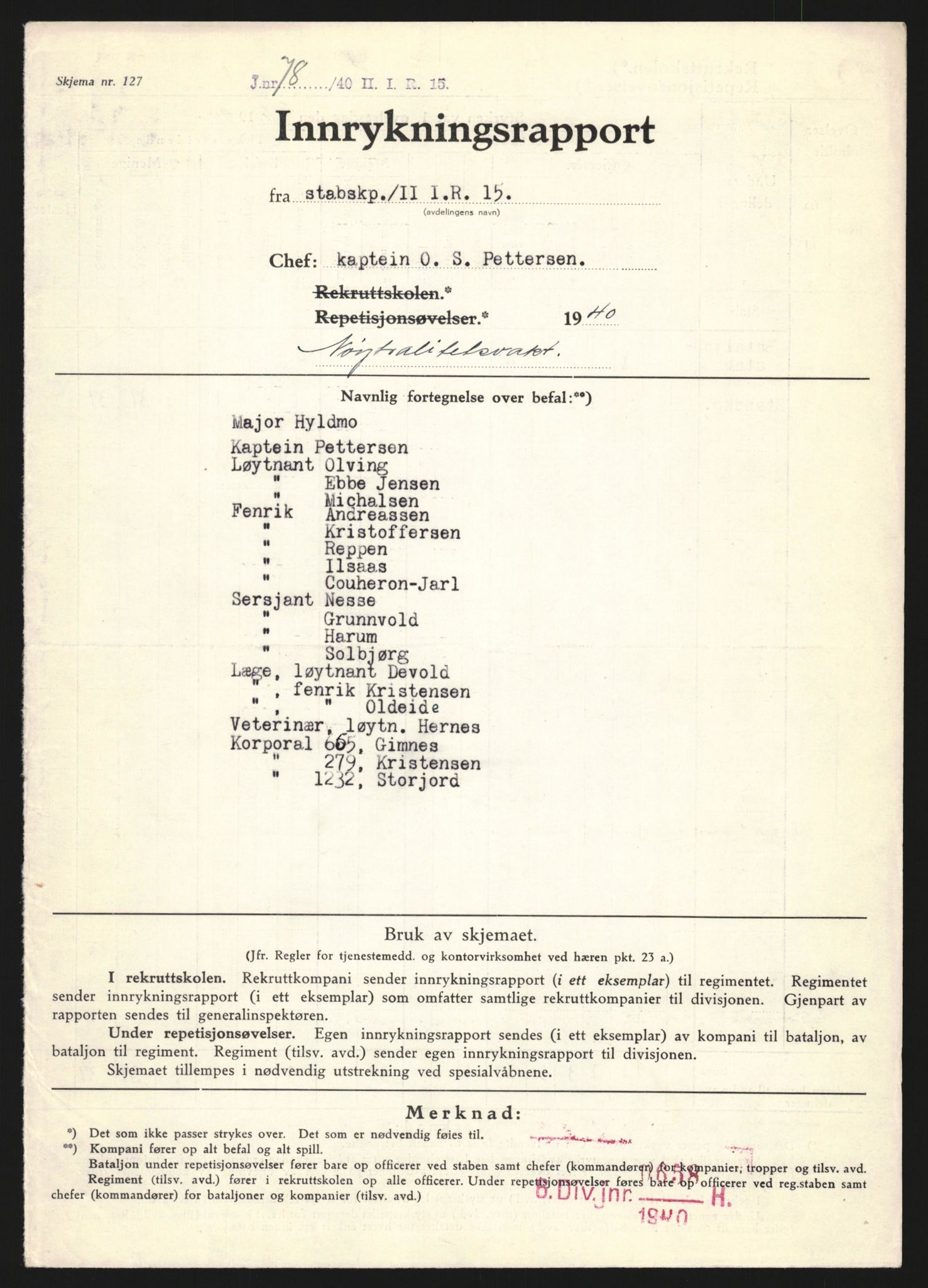 Forsvaret, Forsvarets krigshistoriske avdeling, AV/RA-RAFA-2017/Y/Yb/L0128: II-C-11-600  -  6. Divisjon / 6. Distriktskommando, 1936-1940