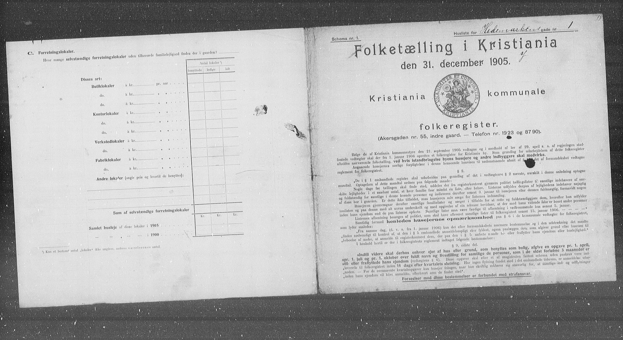 OBA, Kommunal folketelling 31.12.1905 for Kristiania kjøpstad, 1905, s. 18922