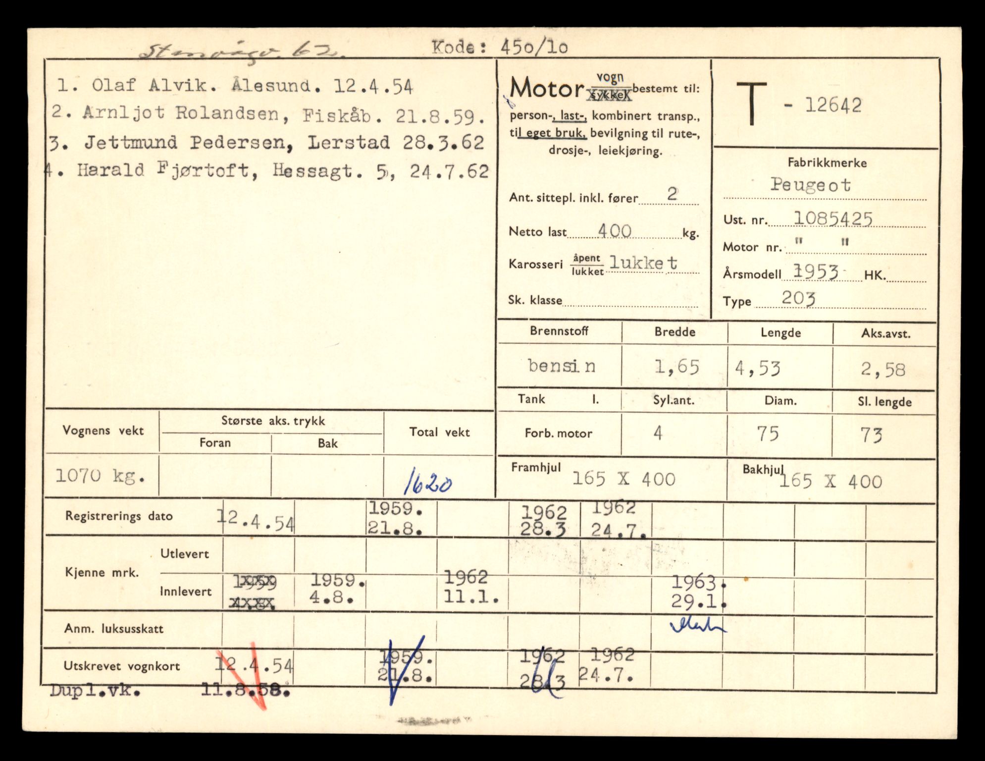 Møre og Romsdal vegkontor - Ålesund trafikkstasjon, AV/SAT-A-4099/F/Fe/L0034: Registreringskort for kjøretøy T 12500 - T 12652, 1927-1998, s. 2794