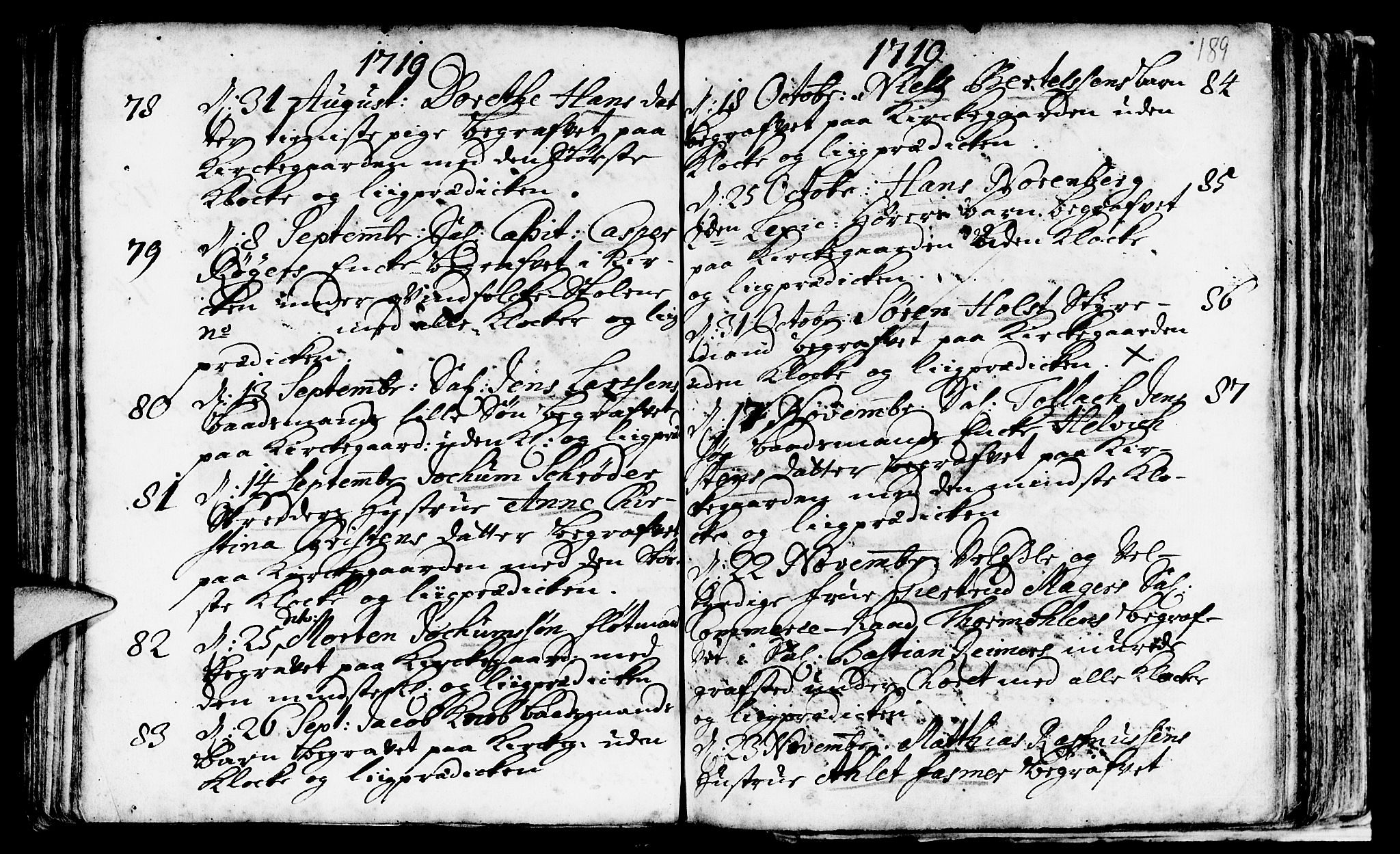 Nykirken Sokneprestembete, SAB/A-77101/H/Haa/L0009: Ministerialbok nr. A 9, 1689-1759, s. 189