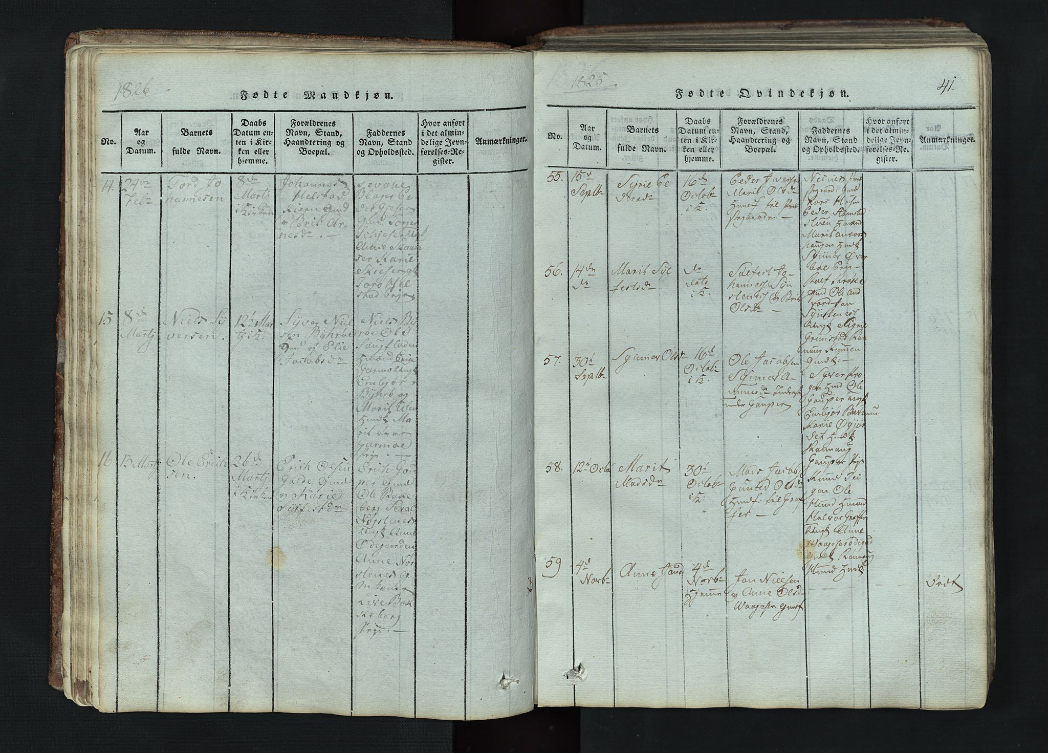 Lom prestekontor, AV/SAH-PREST-070/L/L0002: Klokkerbok nr. 2, 1815-1844, s. 41