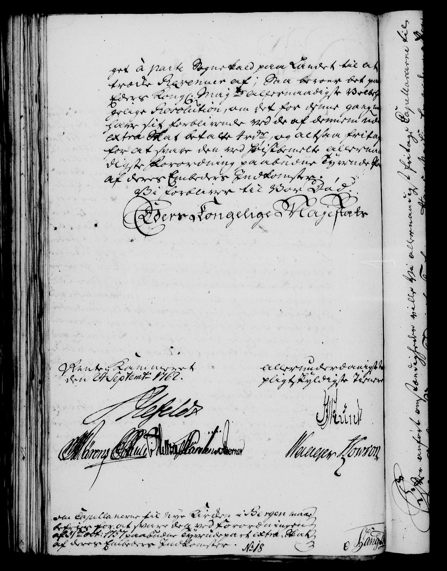 Rentekammeret, Kammerkanselliet, RA/EA-3111/G/Gf/Gfa/L0044: Norsk relasjons- og resolusjonsprotokoll (merket RK 52.44), 1762, s. 439