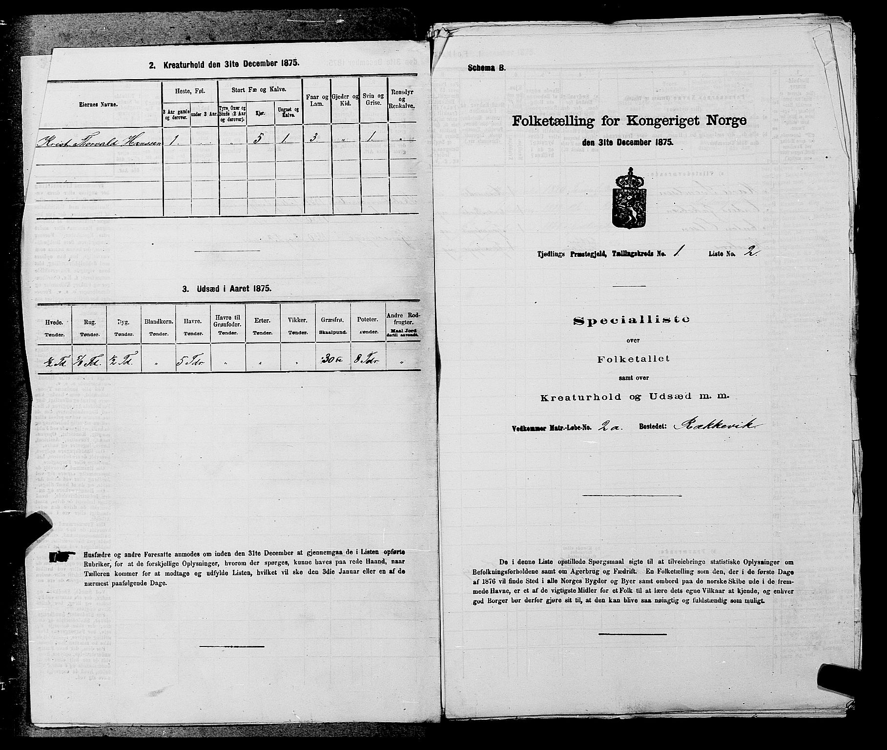 SAKO, Folketelling 1875 for 0725P Tjølling prestegjeld, 1875, s. 47