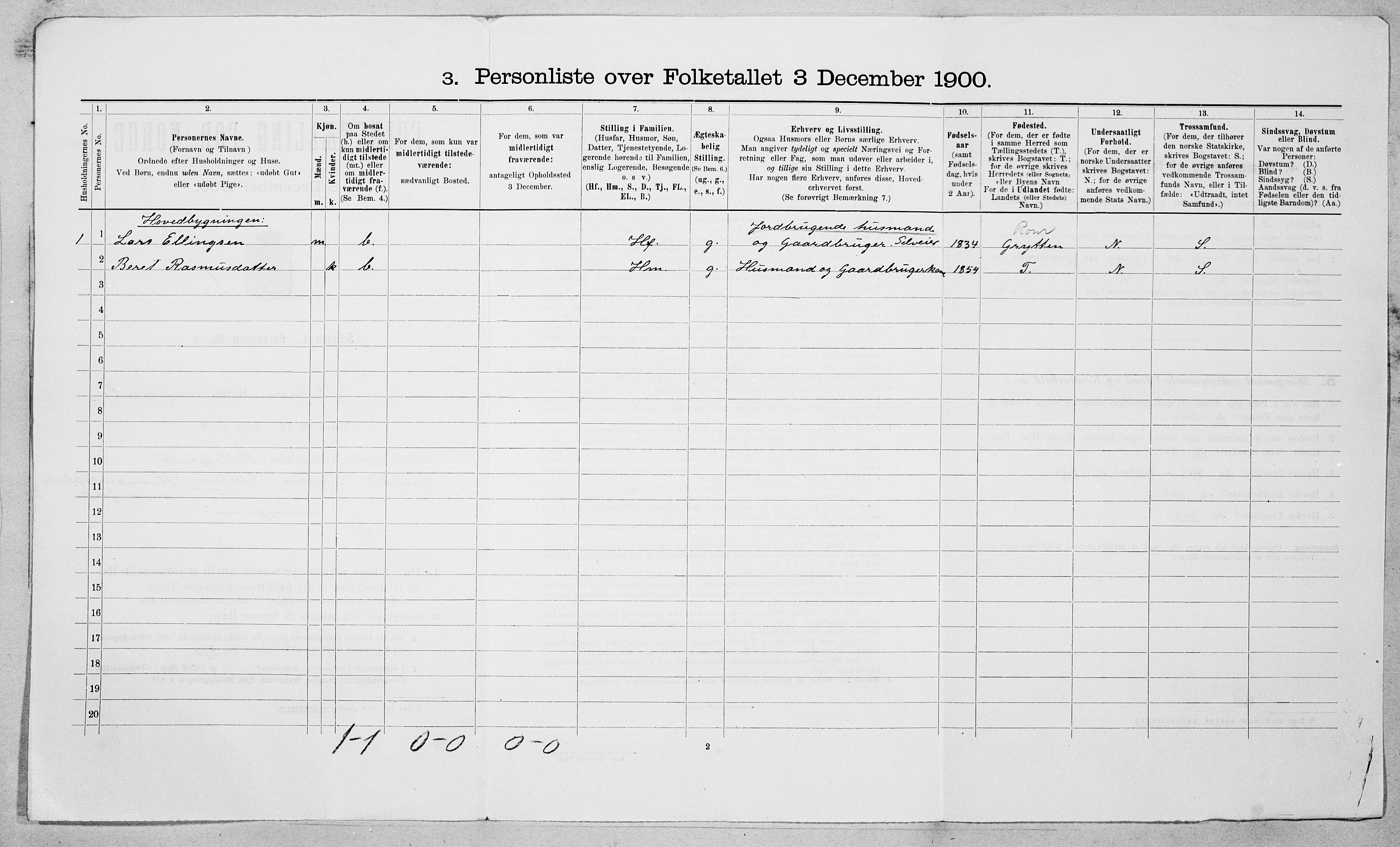 SAT, Folketelling 1900 for 1535 Vestnes herred, 1900, s. 67