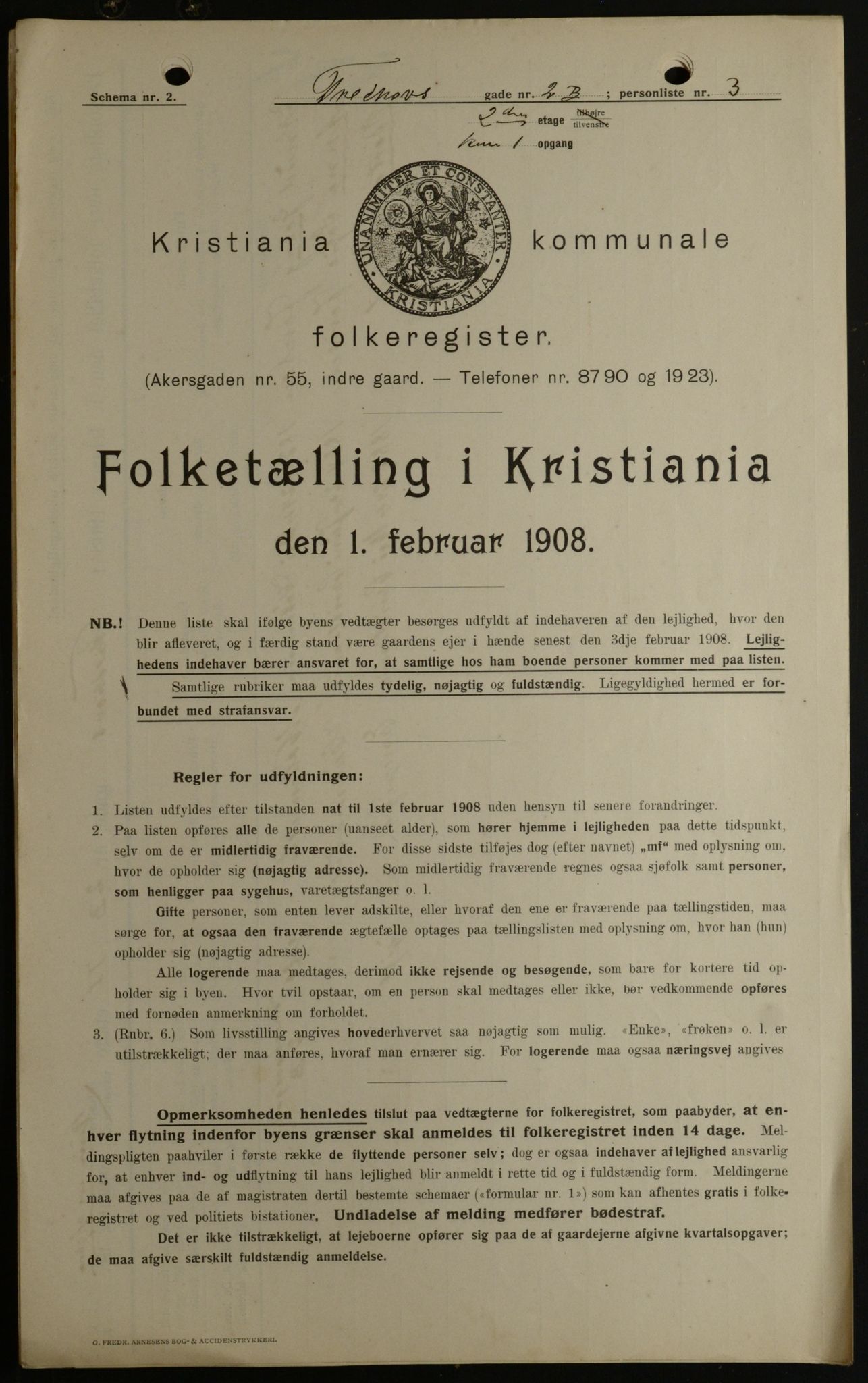 OBA, Kommunal folketelling 1.2.1908 for Kristiania kjøpstad, 1908, s. 103952