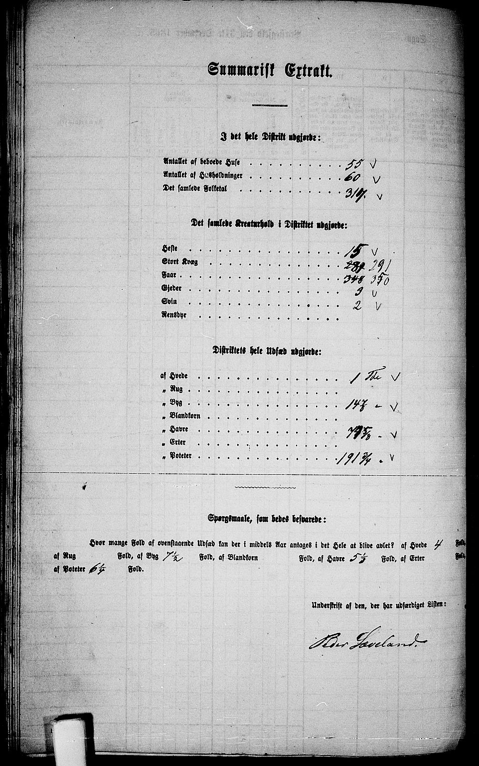 RA, Folketelling 1865 for 1039P Herad prestegjeld, 1865, s. 20