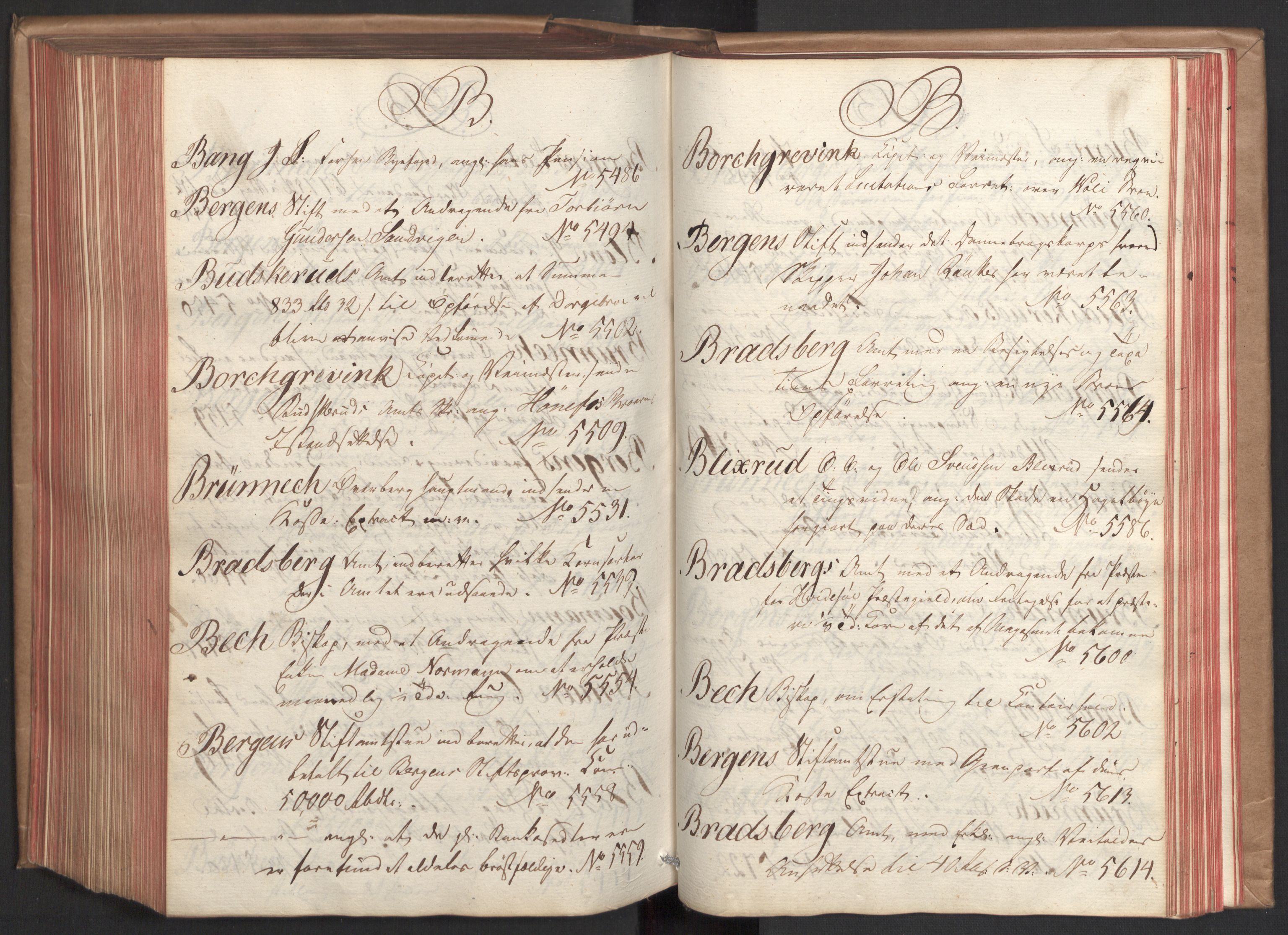 Stattholderembetet 1810-1814, 2. kontor (Kontor B), AV/RA-EA-5432/Ab/L0009: Referatprotokoll,  j.nr. 3539-3951,  l.nr. 5315-5800, 1813-1814, s. 210