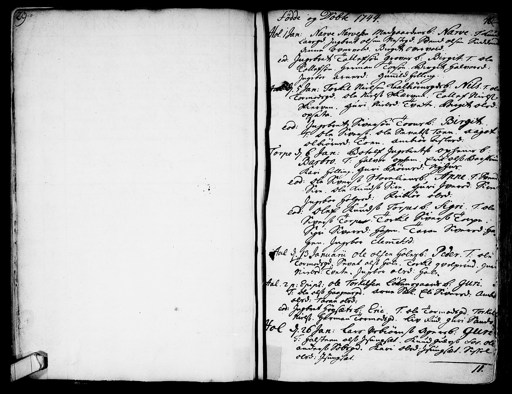 Ål kirkebøker, AV/SAKO-A-249/F/Fa/L0001: Ministerialbok nr. I 1, 1744-1769, s. 39-40