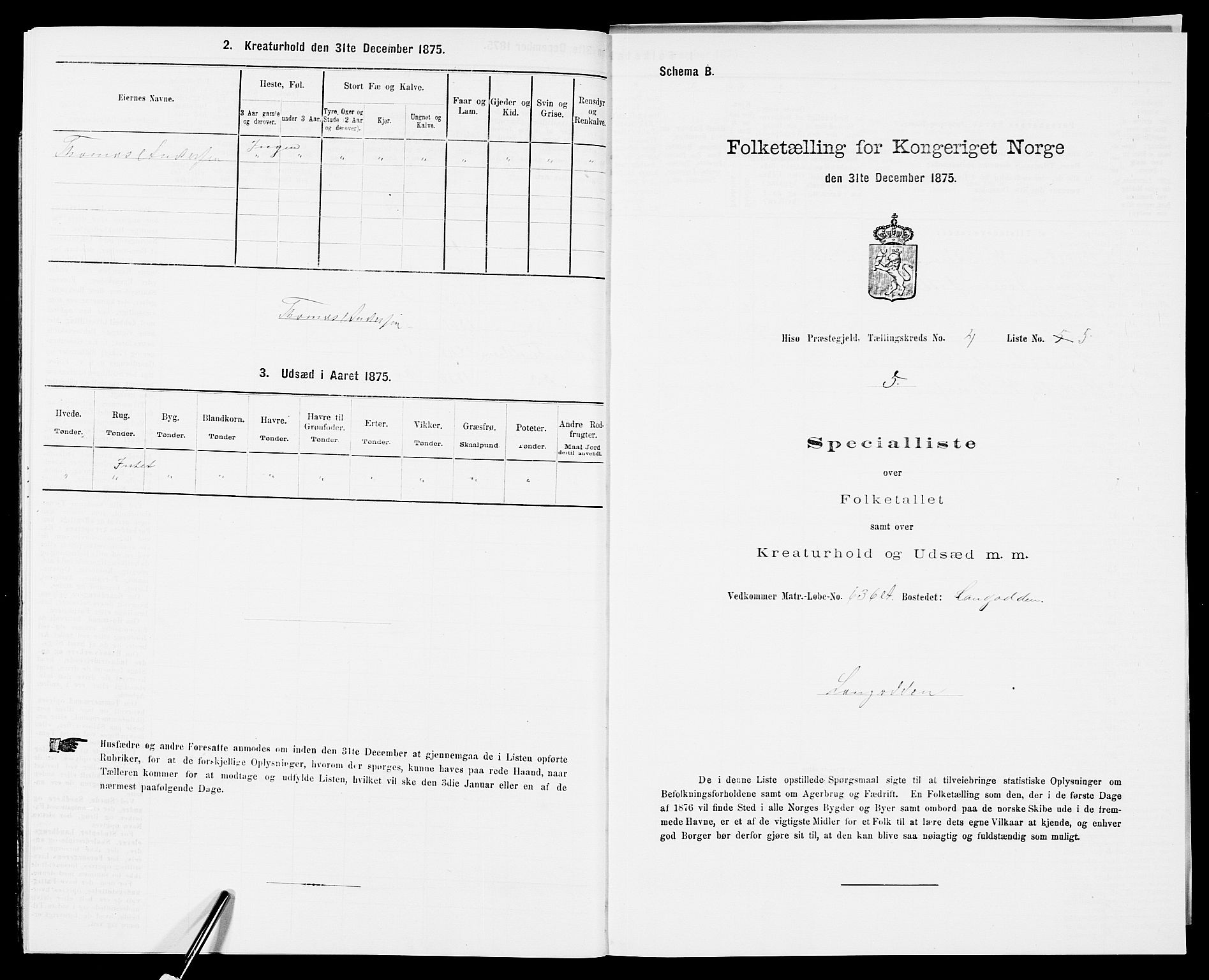 SAK, Folketelling 1875 for 0922P Hisøy prestegjeld, 1875, s. 731