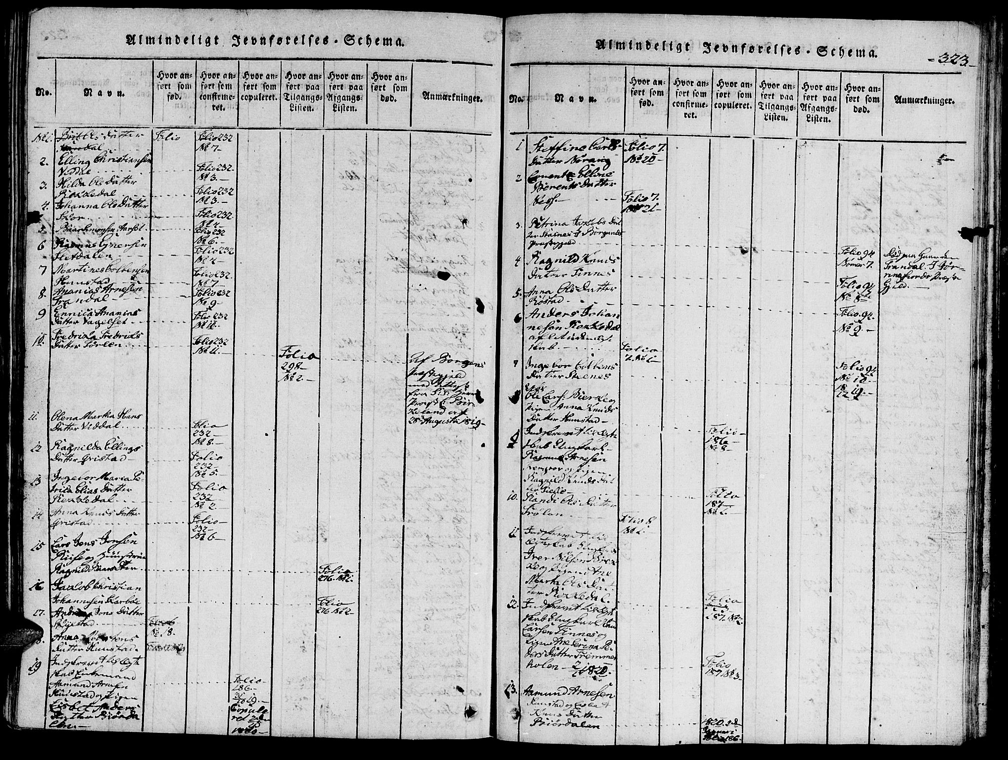 Ministerialprotokoller, klokkerbøker og fødselsregistre - Møre og Romsdal, AV/SAT-A-1454/515/L0207: Ministerialbok nr. 515A03, 1819-1829, s. 323