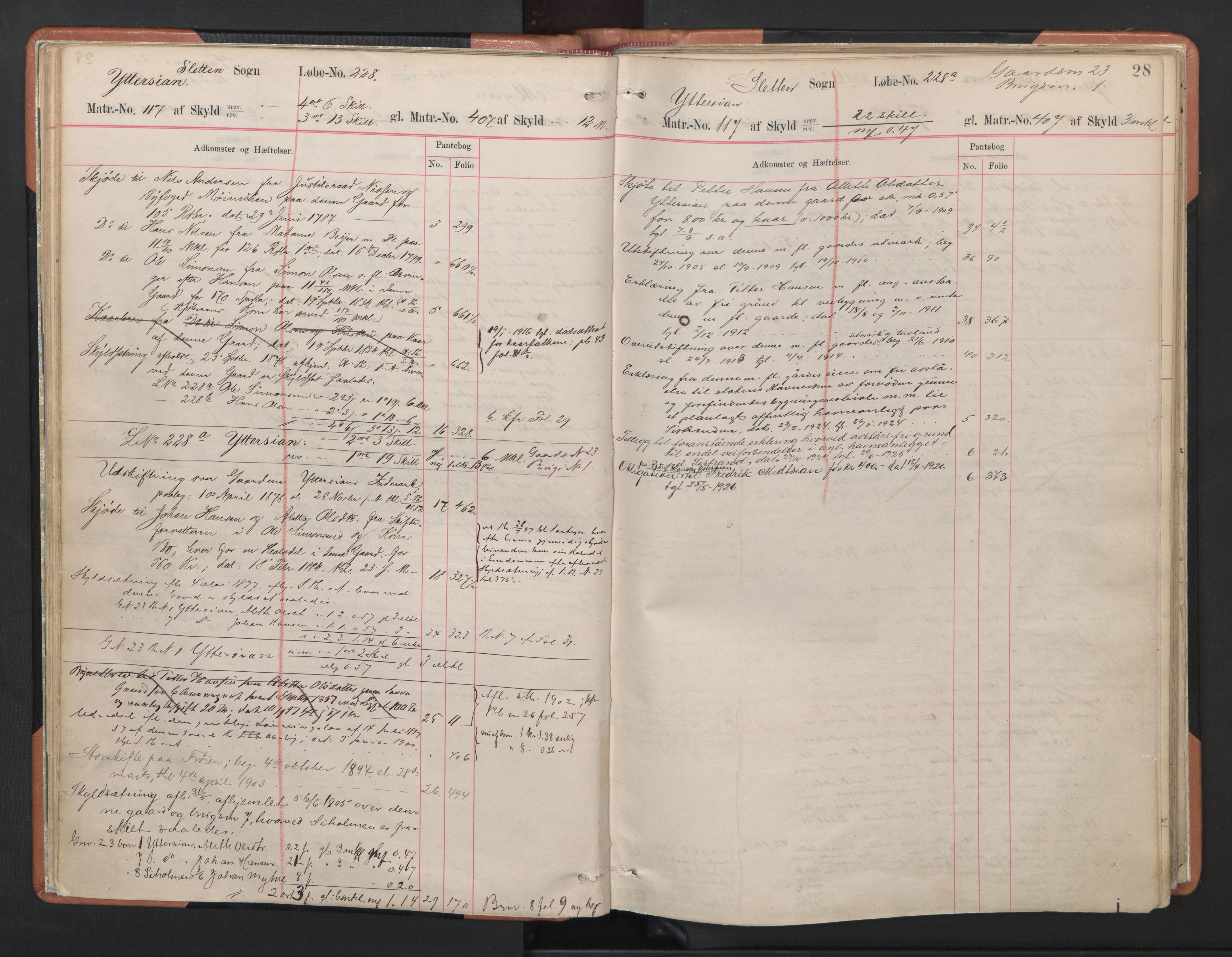 Hitra sorenskriveri, AV/SAT-A-0018/2/2A/L0003: Panteregister nr. 3, s. 28