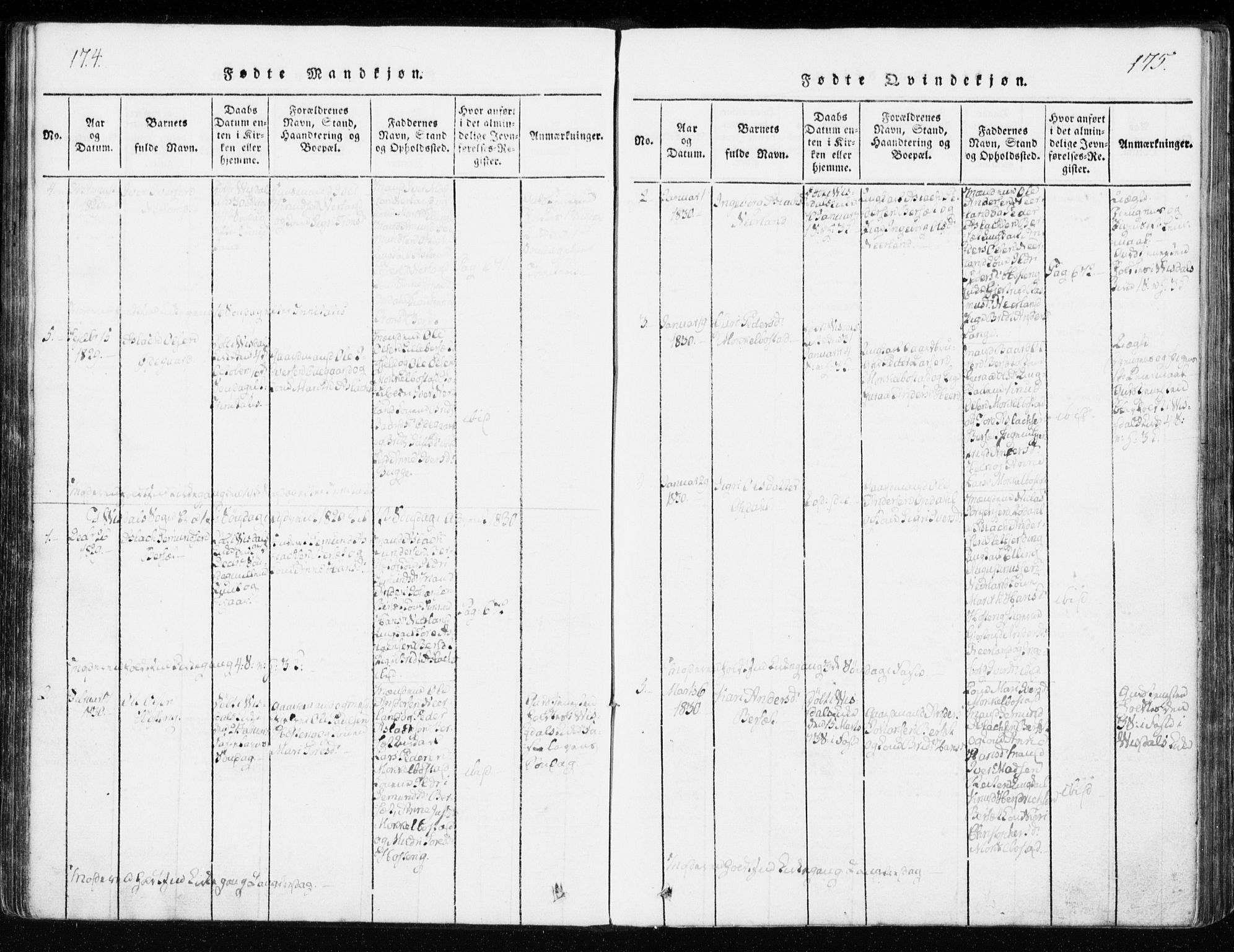 Ministerialprotokoller, klokkerbøker og fødselsregistre - Møre og Romsdal, AV/SAT-A-1454/551/L0623: Ministerialbok nr. 551A03, 1818-1831, s. 174-175