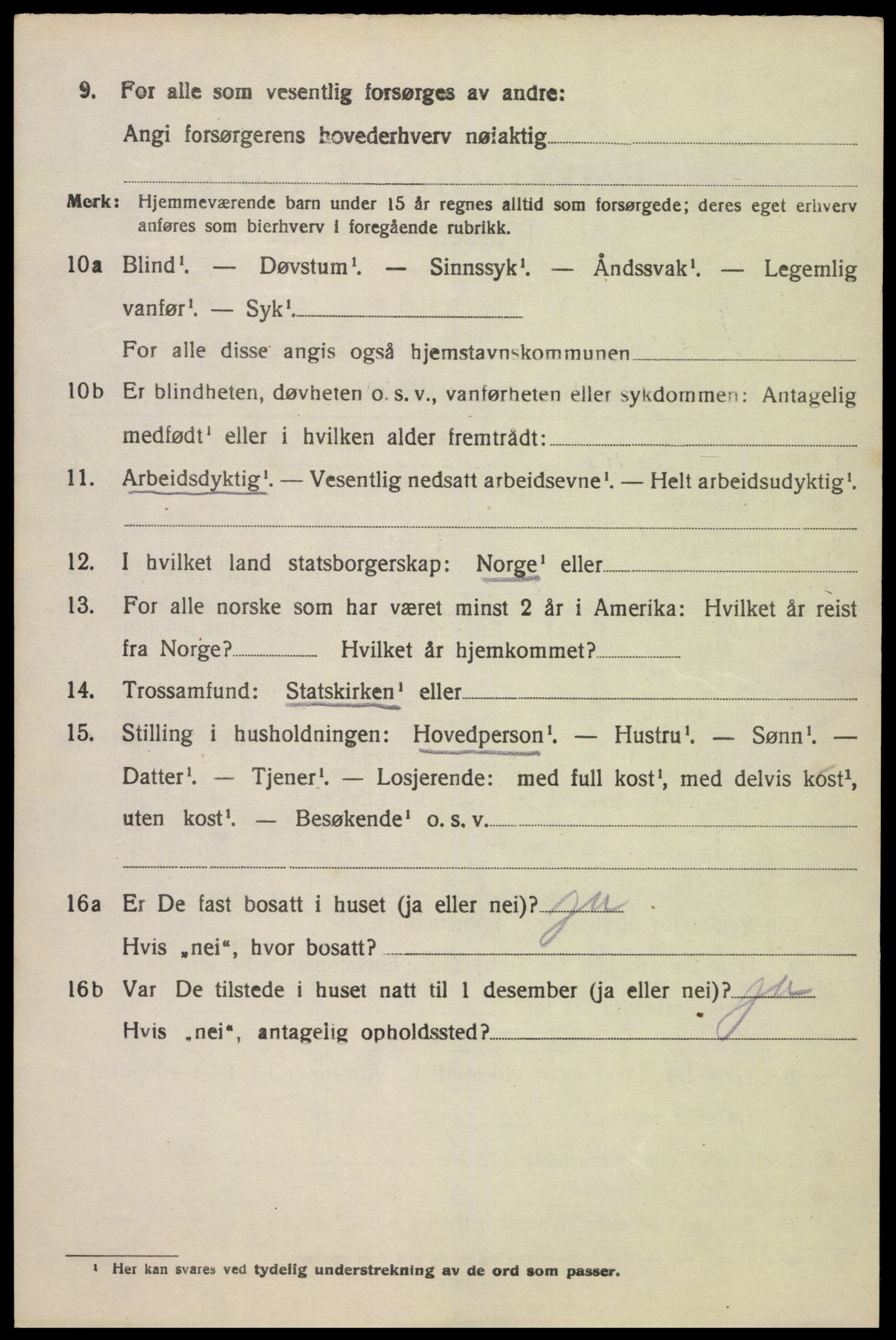SAK, Folketelling 1920 for 1012 Oddernes herred, 1920, s. 10168