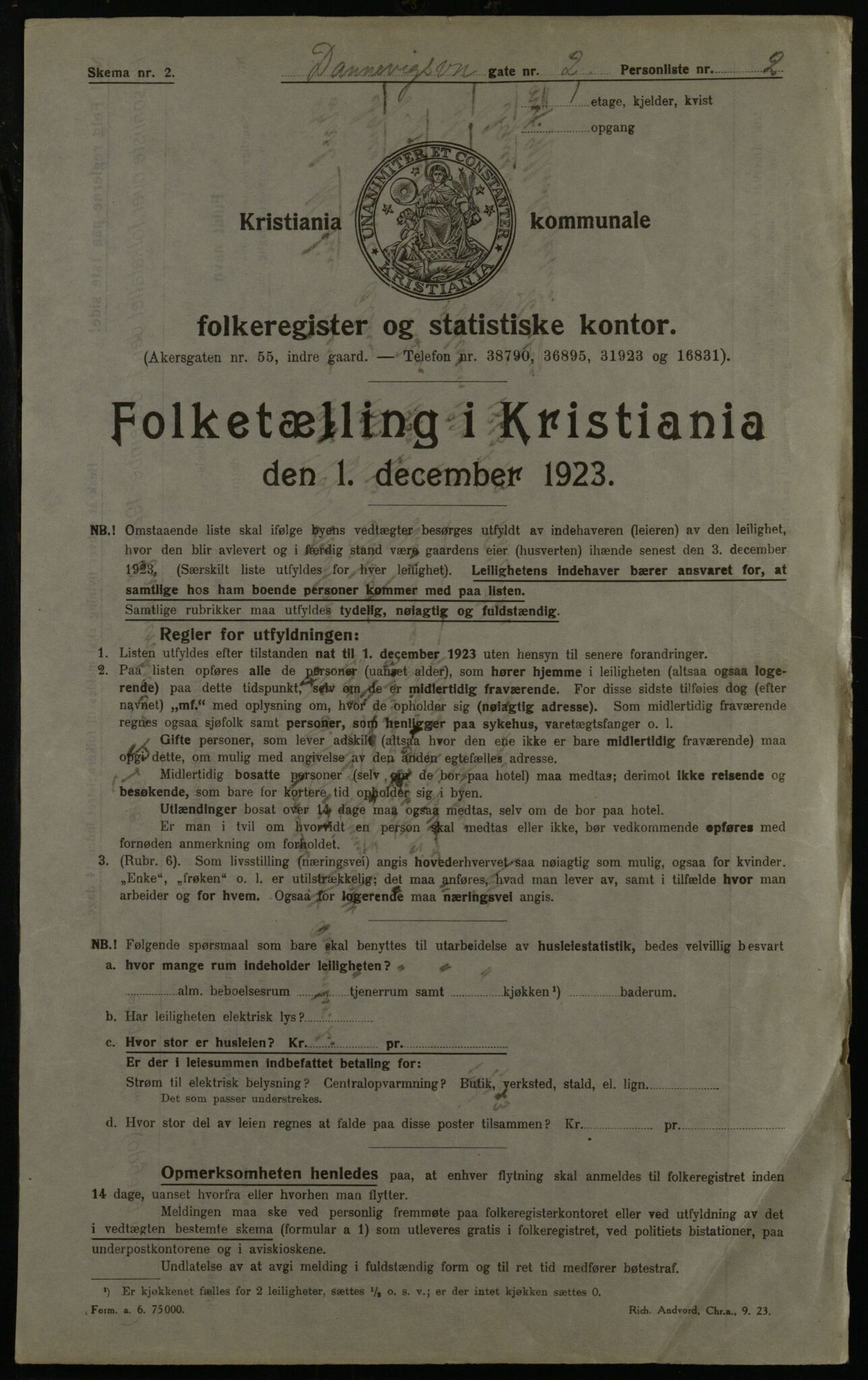 OBA, Kommunal folketelling 1.12.1923 for Kristiania, 1923, s. 16877