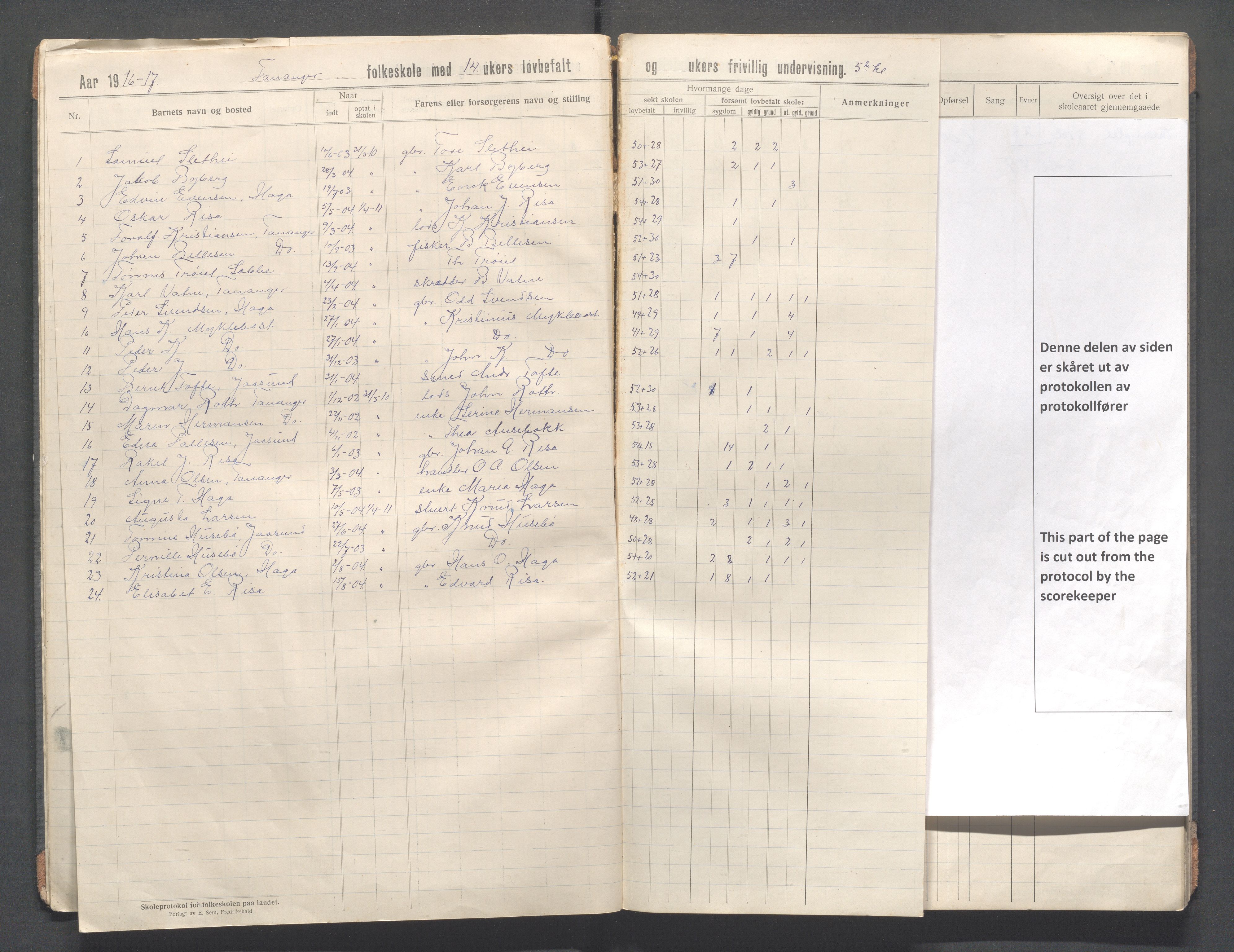 Håland kommune - Tananger skole, IKAR/K-102443/F/L0006: Skoleprotokoll, 1915-1920, s. 9