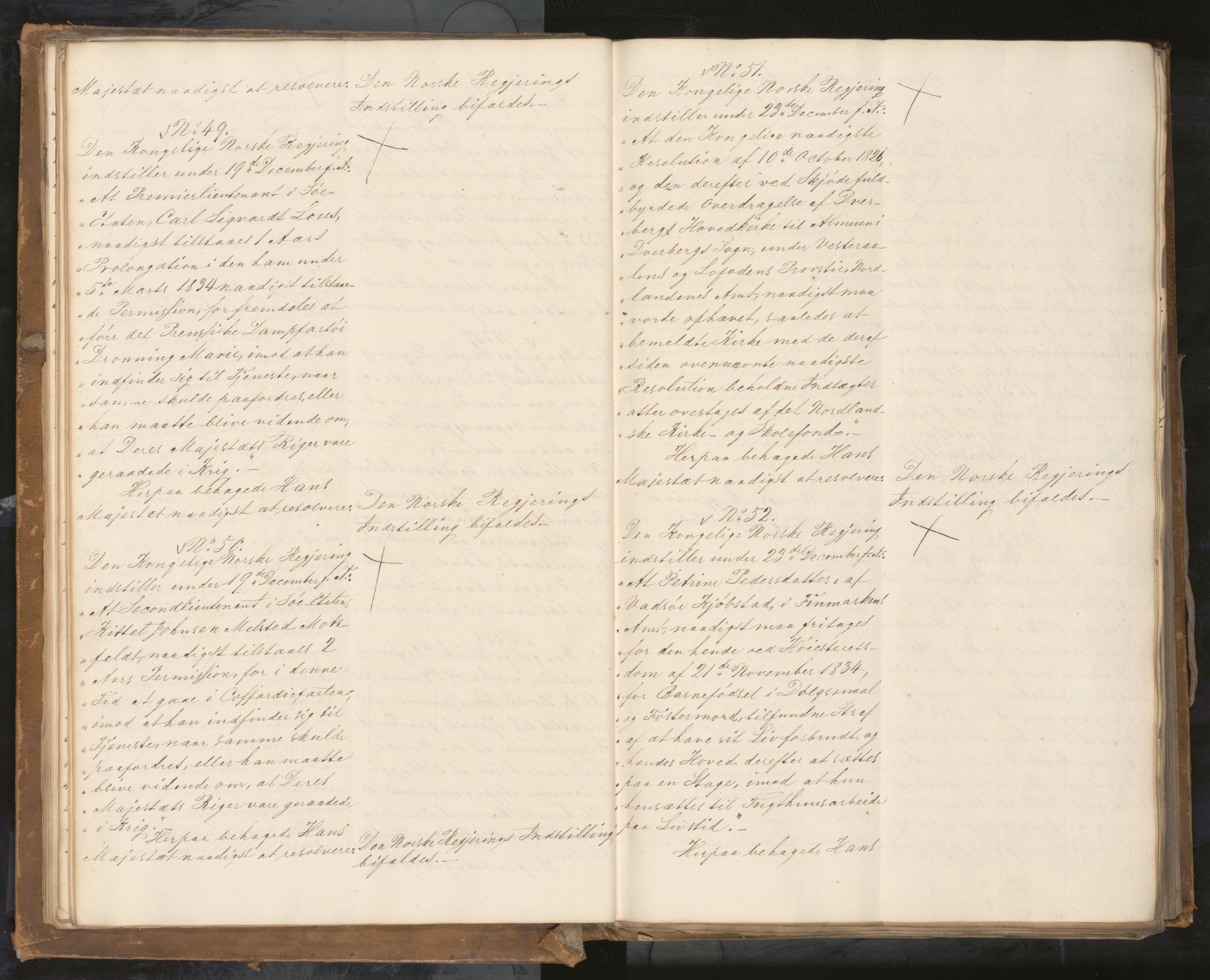 Statsrådssekretariatet, AV/RA-S-1001/A/Ab/L0040: Kgl. res. nr. 1-568, 1. halvår, 1835