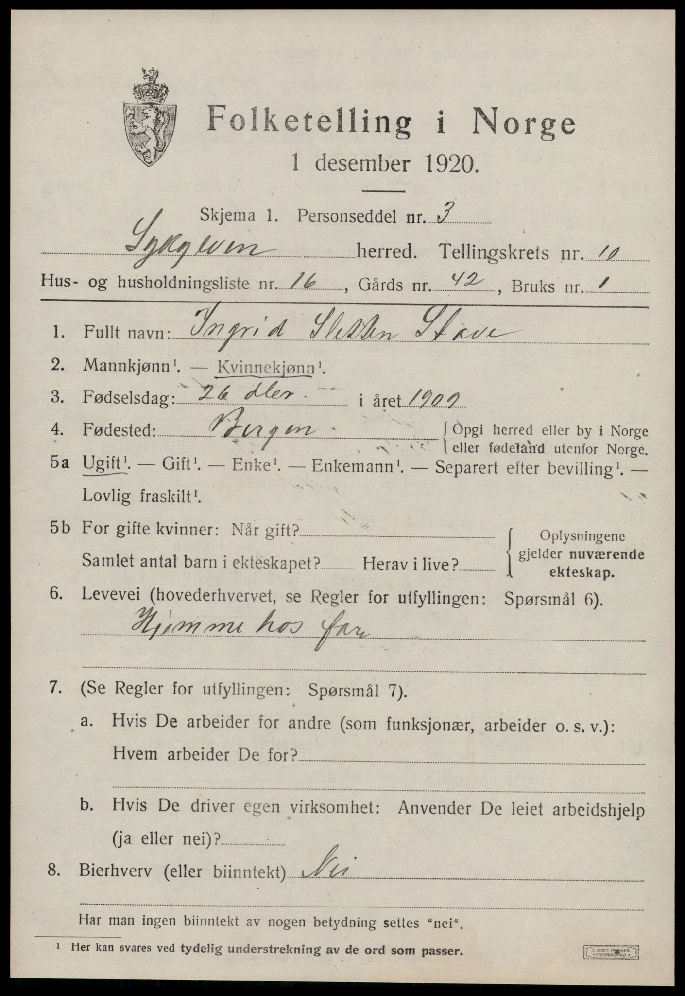 SAT, Folketelling 1920 for 1528 Sykkylven herred, 1920, s. 5185