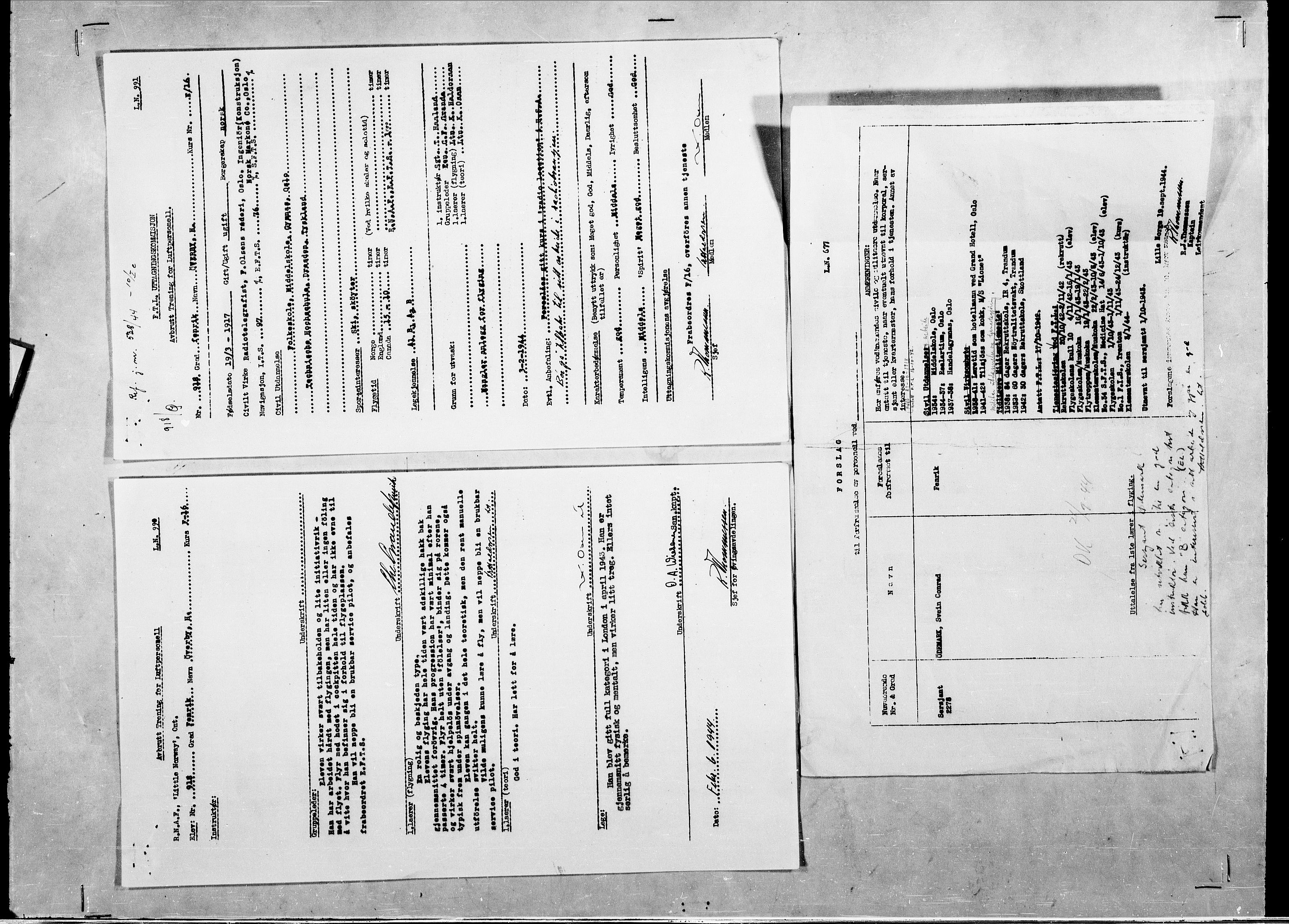 Forsvaret, Flyvåpnenes treningsleir 1940-1945, AV/RA-RAFA-3974/V/L0047: Ekspedisjonskontoret.
Personellsaker N - Ø., 1940-1945