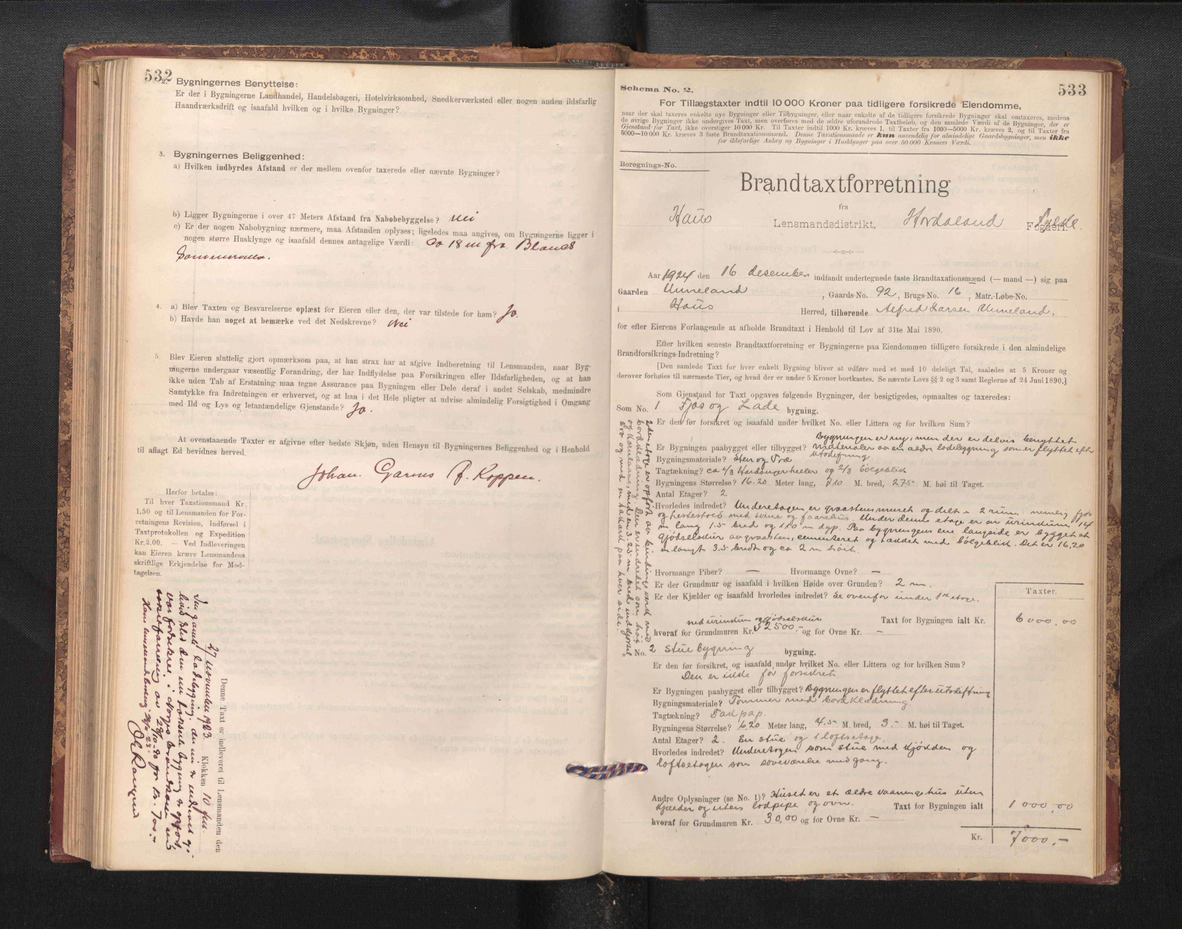 Lensmannen i Haus, SAB/A-32701/0012/L0006: Branntakstprotokoll, skjematakst, 1895-1941, s. 532-533
